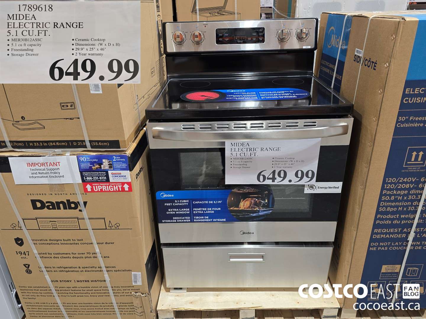 1789618 MIDEA ELECTRIC RANGE 5.1 CU.FT $649.99