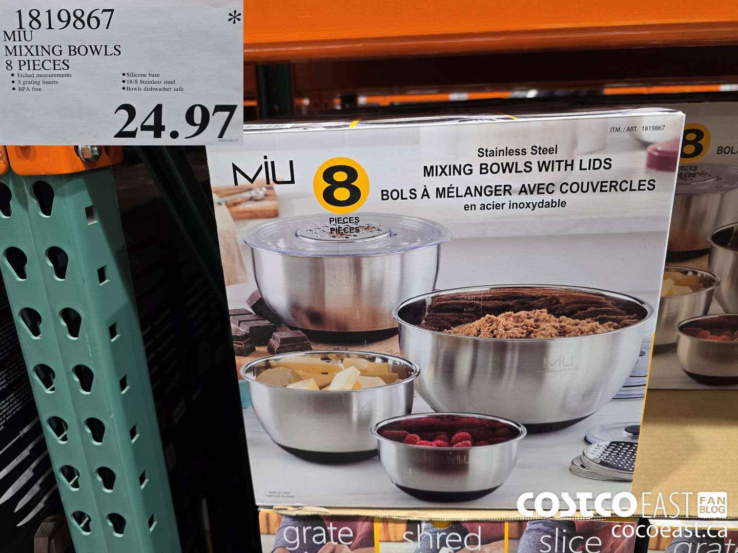 1819867 MIU MIXING BOWLS 8 PIECES $24.97