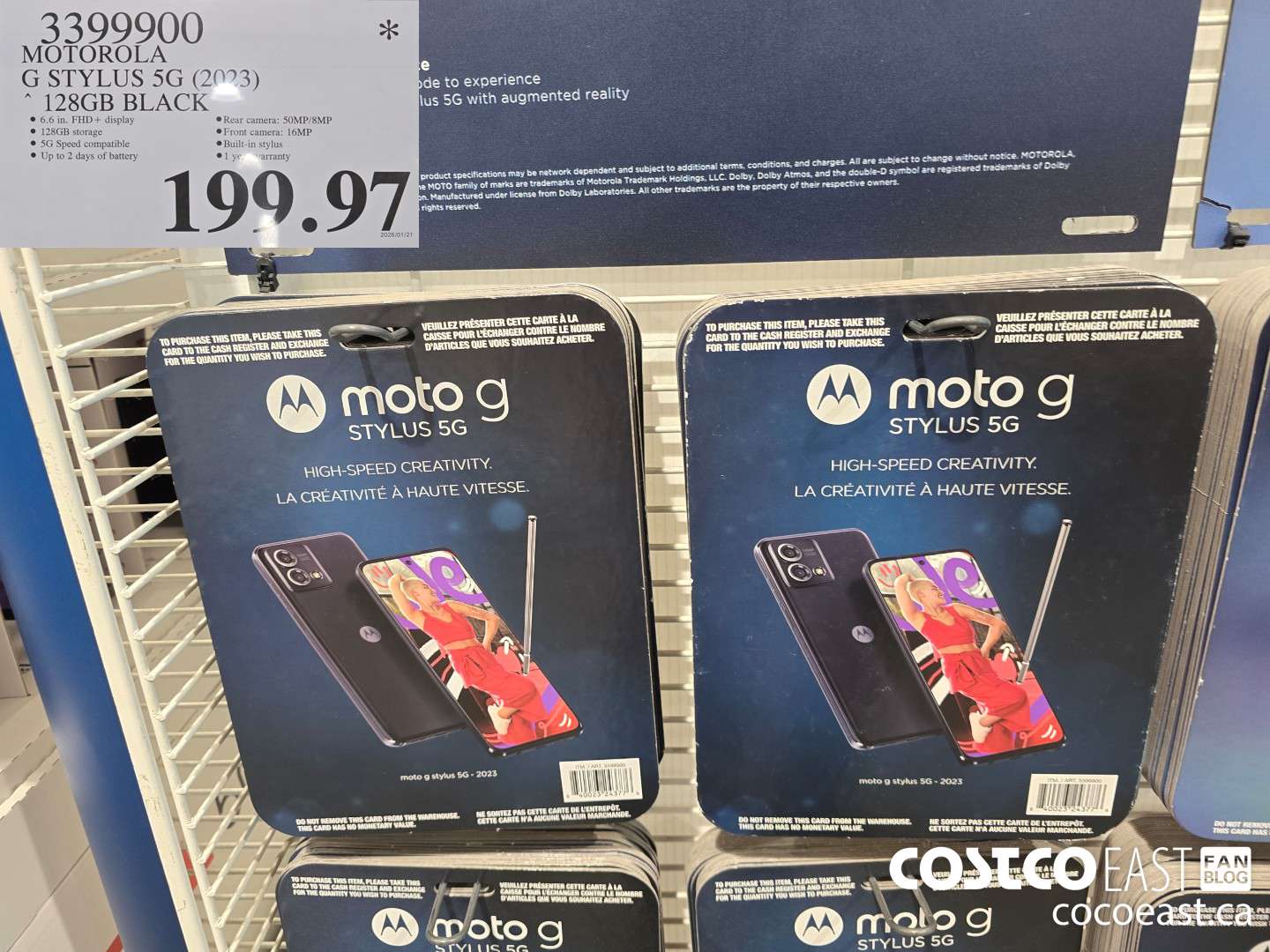 3399900 MOTOROLA G STYLUS 5G (2023) ~ 128GB BLACK $199.97