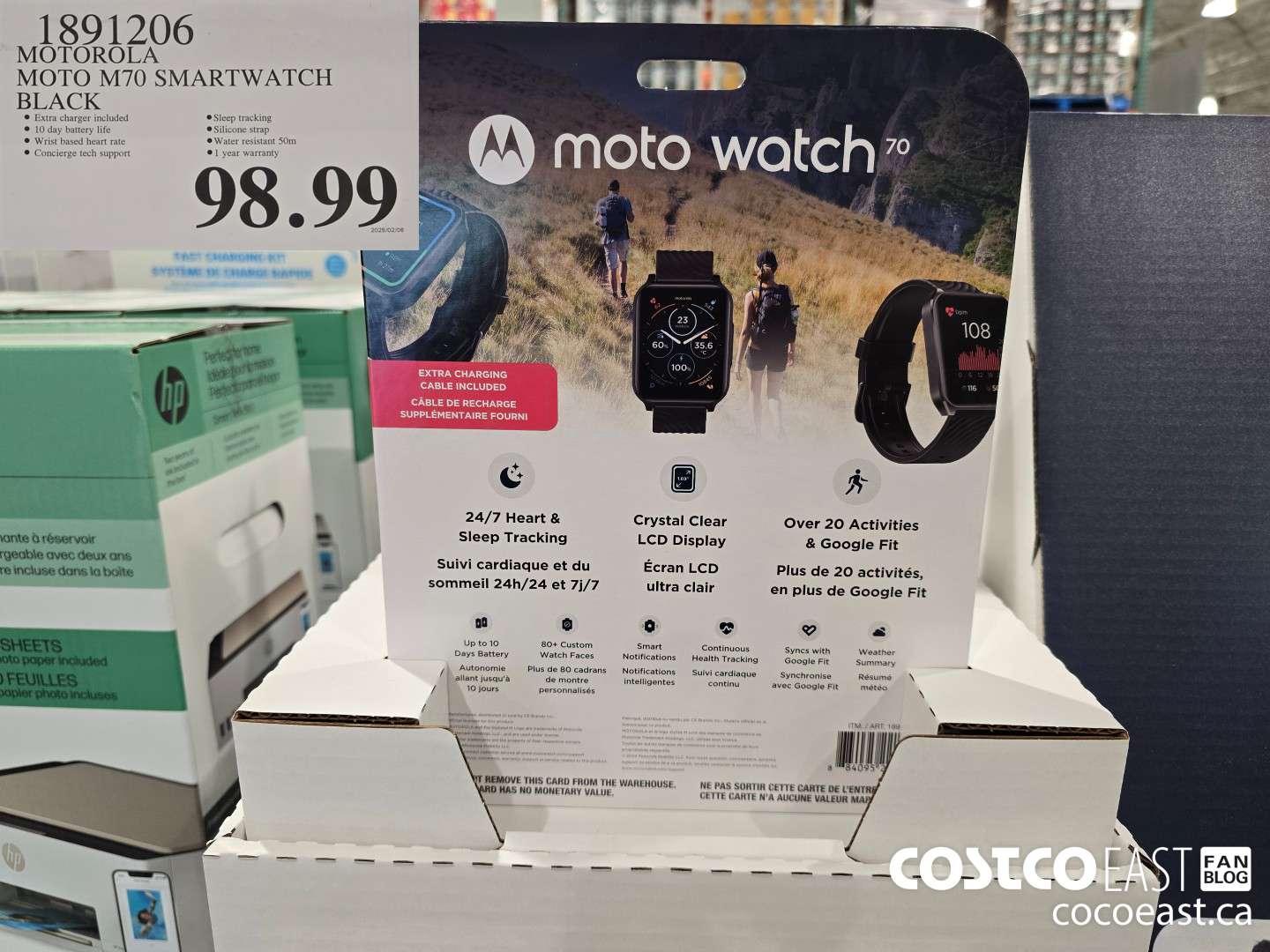 1891206 MOTOROLA MOTO M70 SMARTWATCH BLACK $98.99