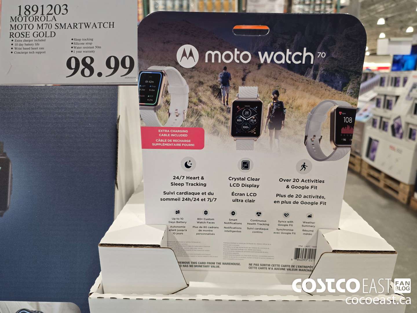 1891203 MOTOROLA MOTO M70 SMARTWATCH ROSE GOLD $98.99