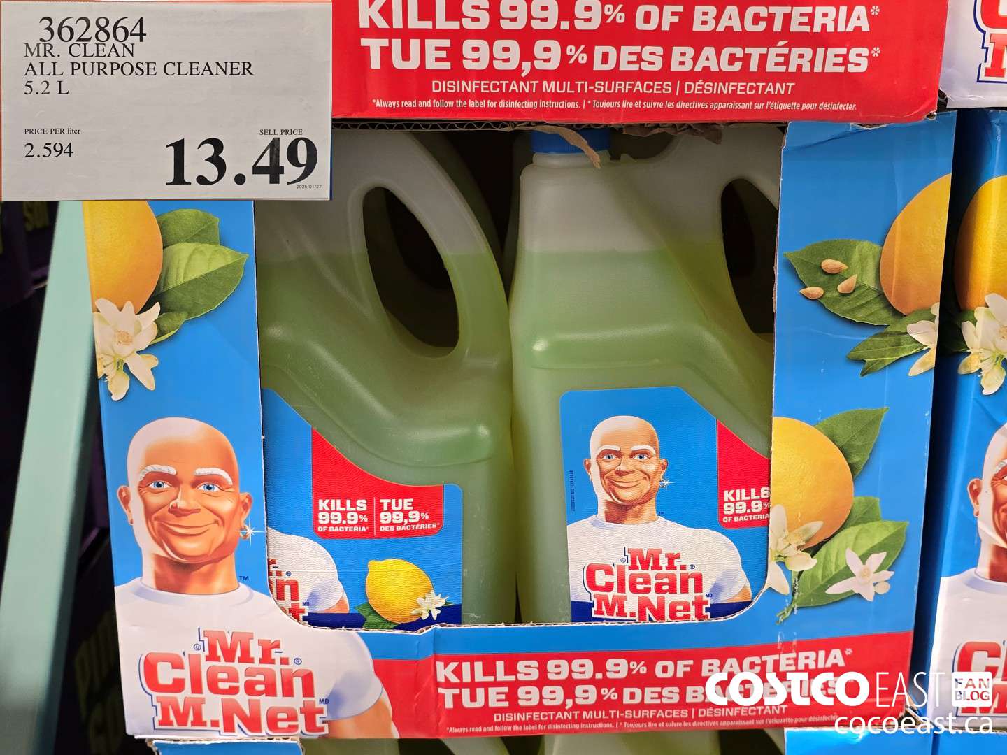 362864 MR. CLEAN ALL PURPOSE CLEANER 5.2 L $13.49