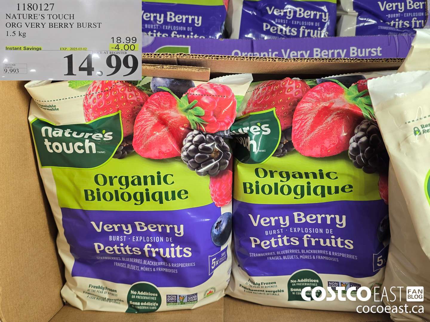 1180127 NATURE'S TOUCH VERY BERRY BURST 1.5 KG ($4.00 INSTANT SAVINGS EXPIRES ON 2025-03-02) $14.99