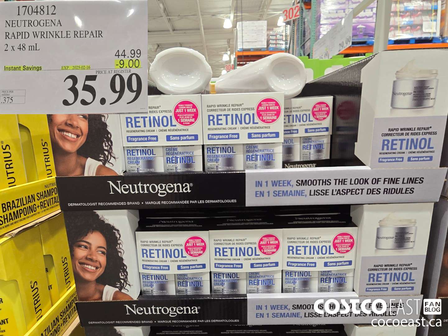 1704812 NEUTROGENA RAPID WRINKLE REPAIR 2 x 48 mL ($9.00 INSTANT SAVINGS EXPIRES ON 2025-02-16) $35.99