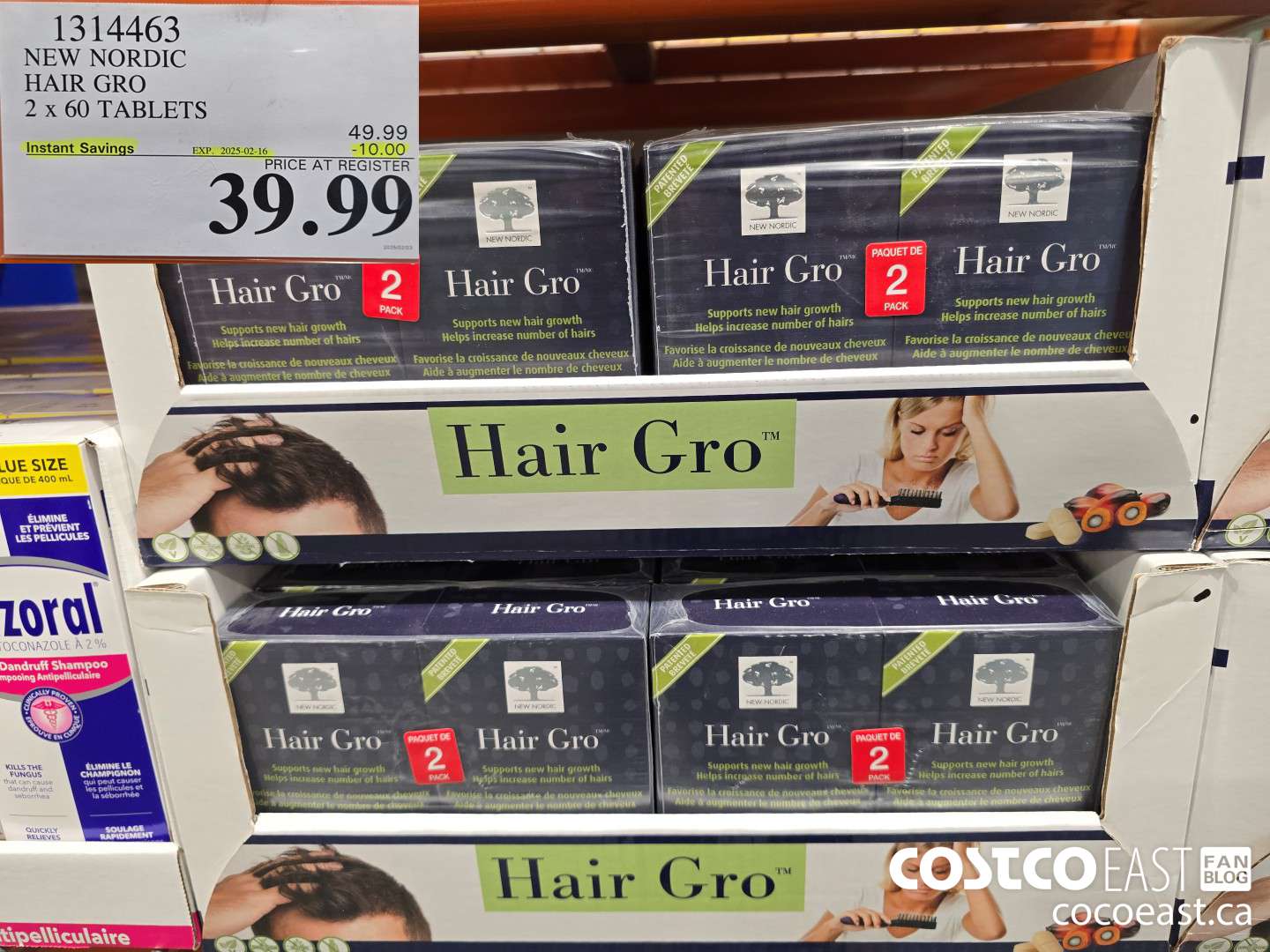 1314463 NEW NORDIC HAIR GRO 2 x 60 TABLETS ($10.00 INSTANT SAVINGS EXPIRES ON 2025-02-16) $39.99