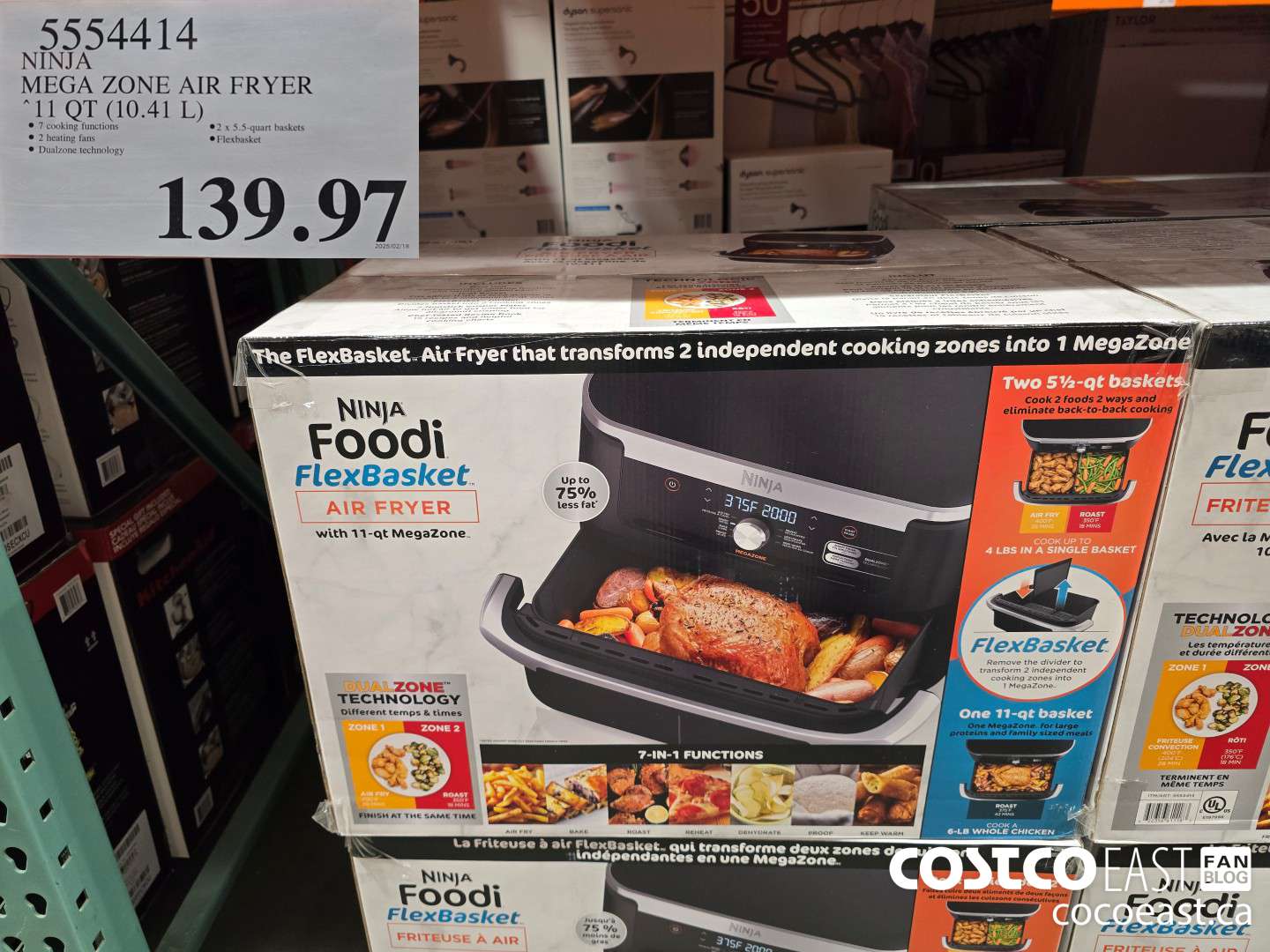 5554414 NINJA MEGA ZONE AIR FRYER 11 QT. (10.41 L) $139.97