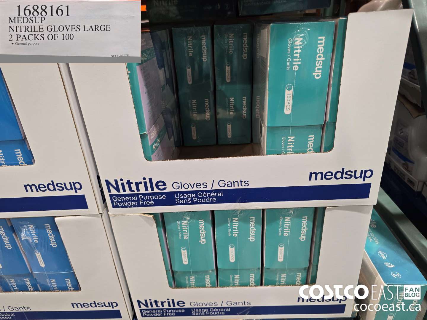 1688161 NITRILE GLOVES LARGE 2 PACKS OF 100 $11.99