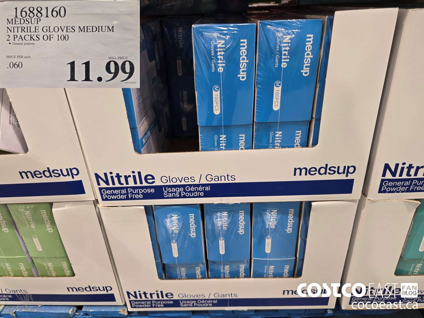 1688160 NITRILE GLOVES MEDIUM 2 PACKS OF 100 $11.99