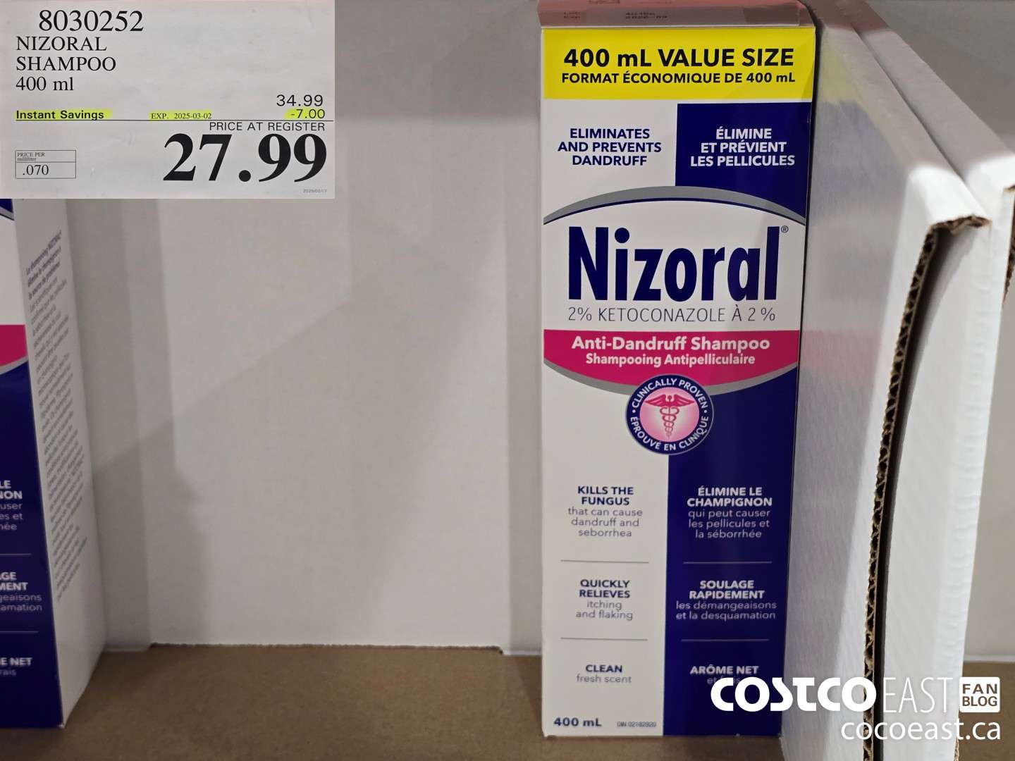 8030252 NIZORAL SHAMPOO 400 ML ($7.00 INSTANT SAVINGS EXPIRES ON 2025-03-02) $27.99