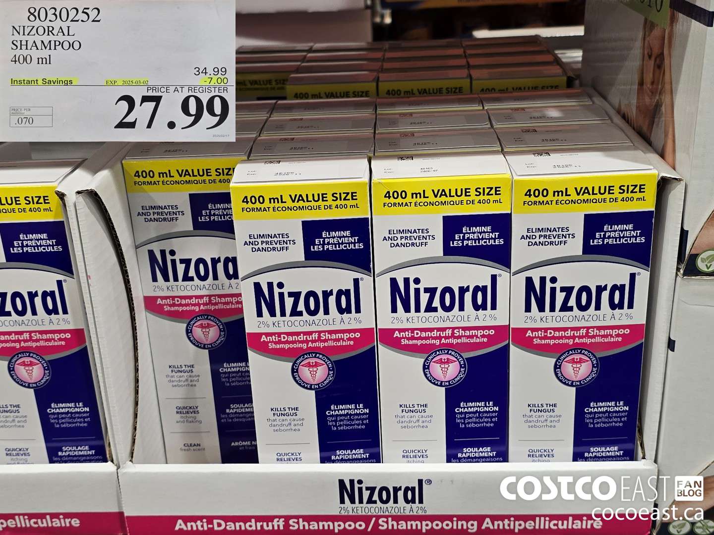 8030252 NIZORAL SHAMPOO 400 ML ($7.00 INSTANT SAVINGS EXPIRES ON 2025-03-02) $27.99