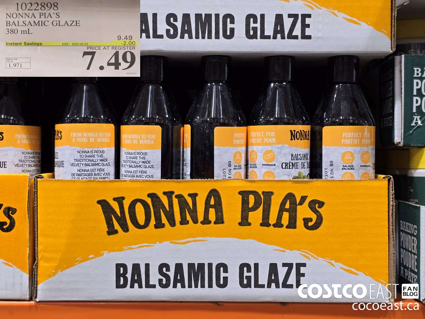 1022898 NONNA PIA'S BALSAMIC GLAZE 380 mL ($2.00 INSTANT SAVINGS EXPIRES ON 2025-02-23) $7.49