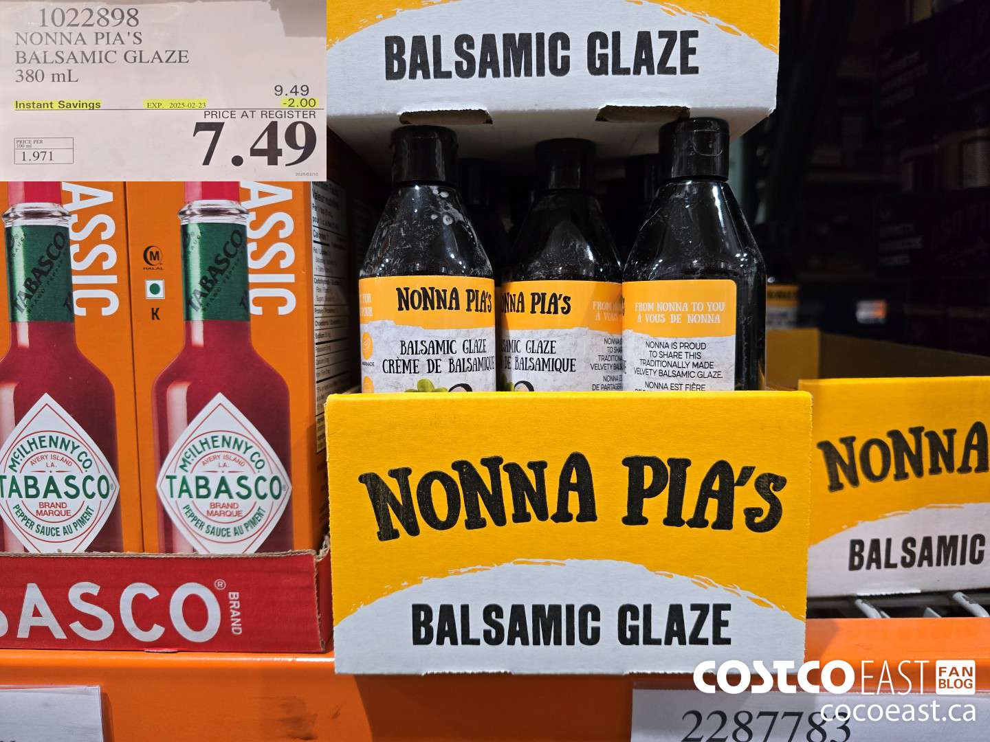 1022898 NONNA PIA'S BALSAMIC GLAZE 380 mL ($2.00 INSTANT SAVINGS EXPIRES ON 2025-02-23) $7.49