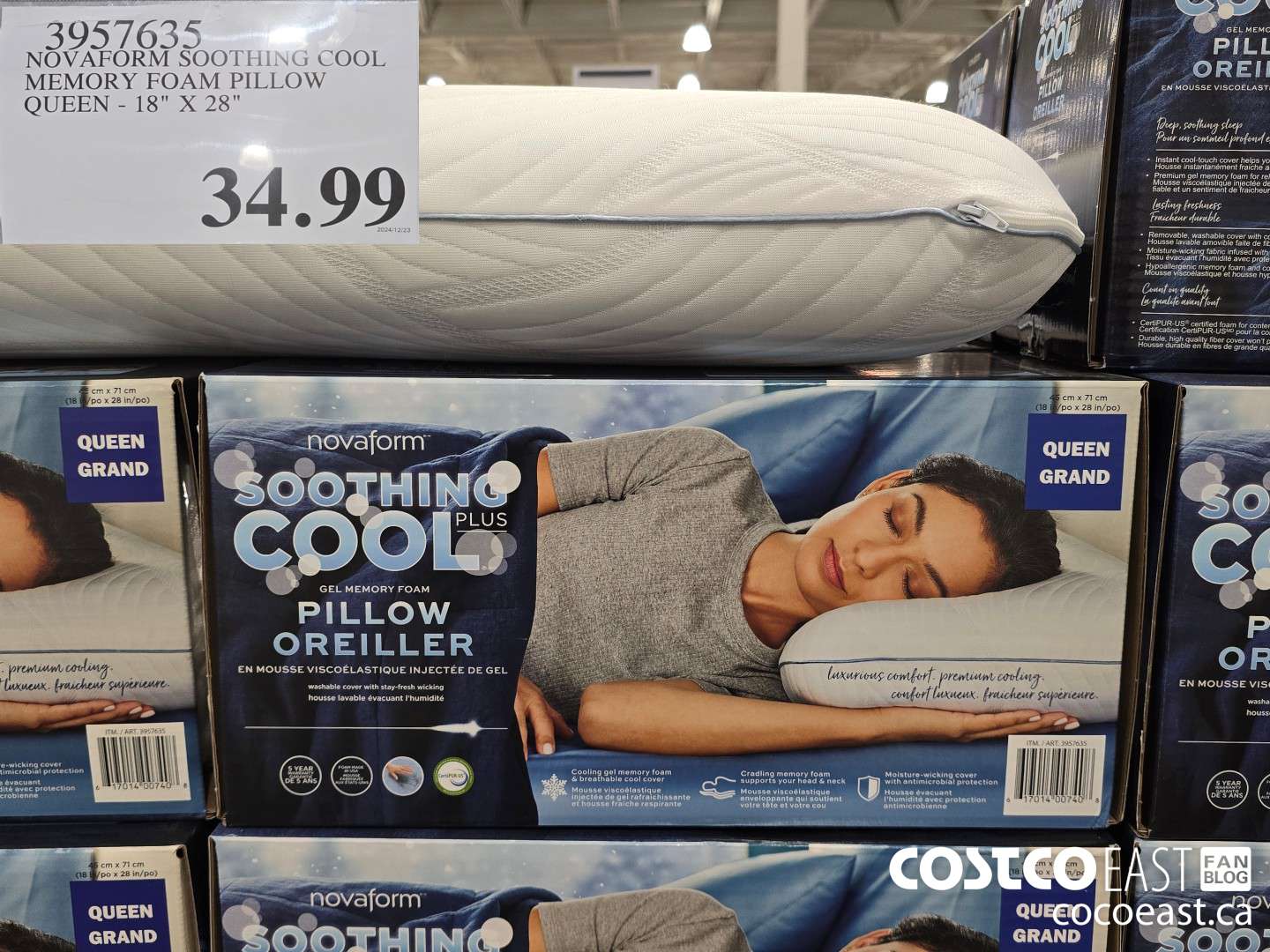 3957635 NOVAFORM SOOTHING COOL MEMORY FOAM PILLOW 18