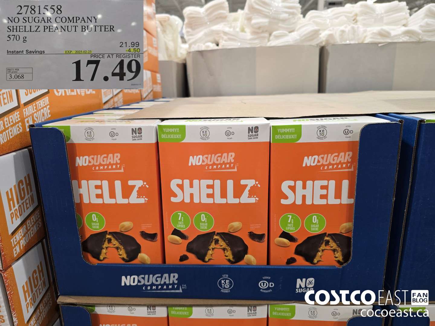 2781558 NO SUGAR COMPANY SHELLZ PEANUT BUTTER 570 G ($4.50 INSTANT SAVINGS EXPIRES ON 2025-02-23) $17.49