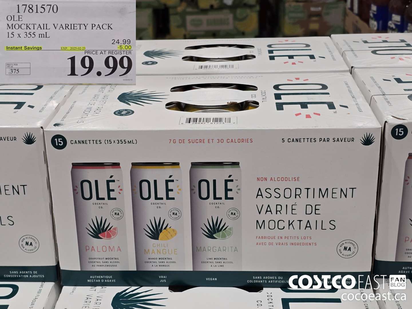 1781570 OLE MOCKTAIL VARIETY PACK 15 x 355 mL ($5.00 INSTANT SAVINGS EXPIRES ON 2025-02-23) $19.99