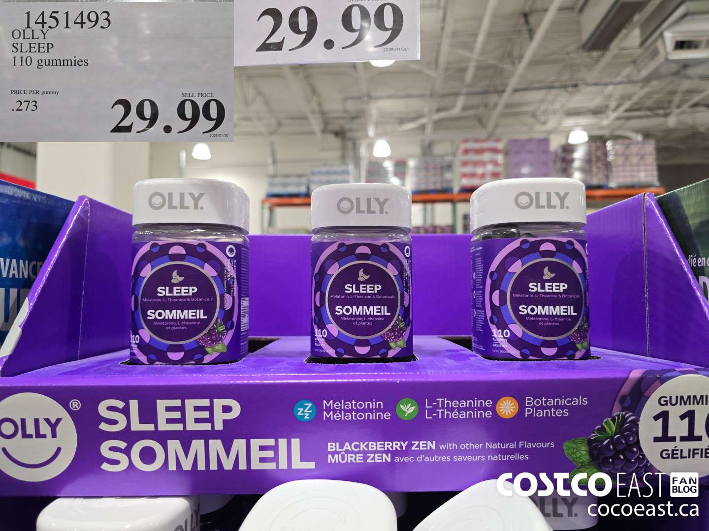 1451493 OLLY SLEEP 110 gummies $29.99