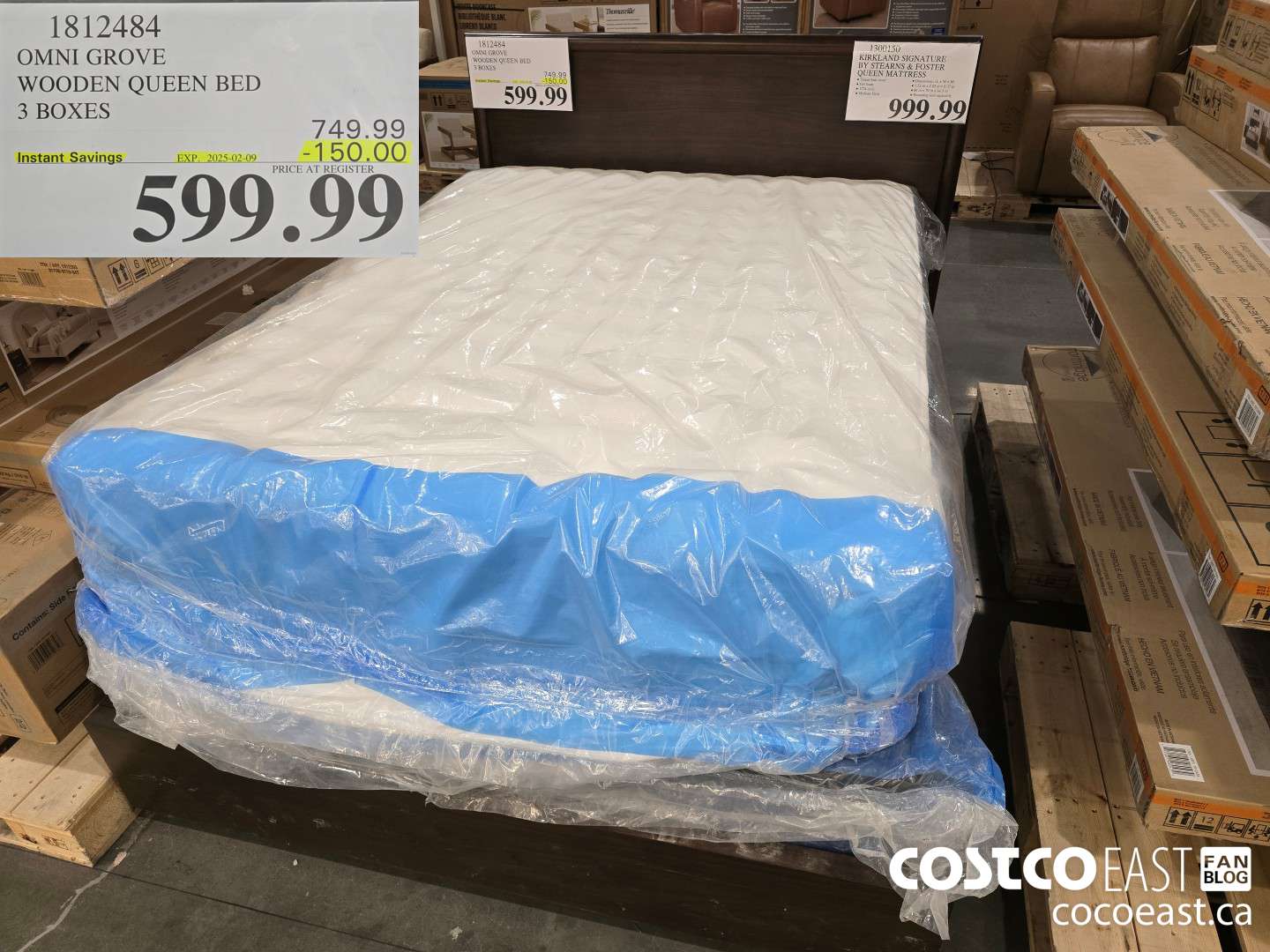 1812484 OMNI GROVE WOODEN QUEEN BED 3 BOXES ($150.00 INSTANT SAVINGS EXPIRES ON 2025-02-09) $599.99