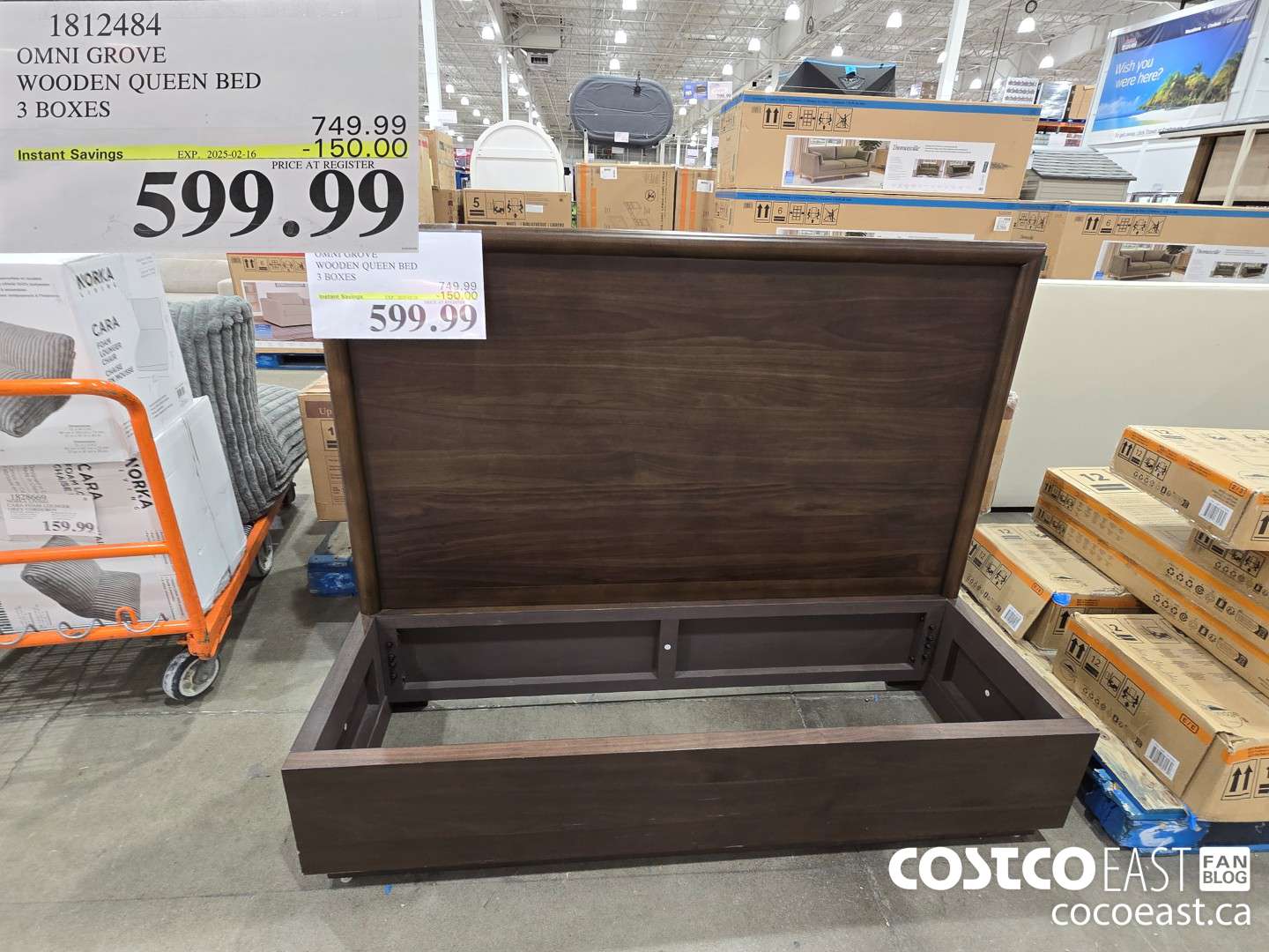 1812484 OMNI GROVE WOODEN QUEEN BED 3 BOXES ($150.00 INSTANT SAVINGS EXPIRES ON 2025-02-16) $599.99