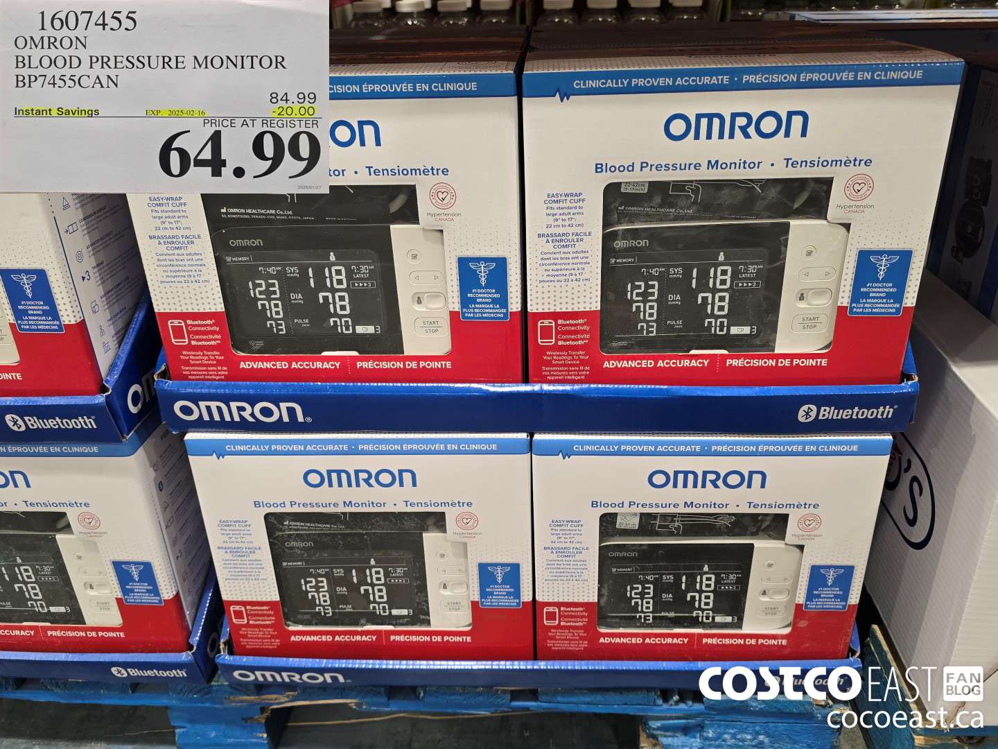 1607455 OMRON BLOOD PRESSURE MONITOR BP7455CAN ($20.00 INSTANT SAVINGS EXPIRES ON 2025-02-16) $64.99
