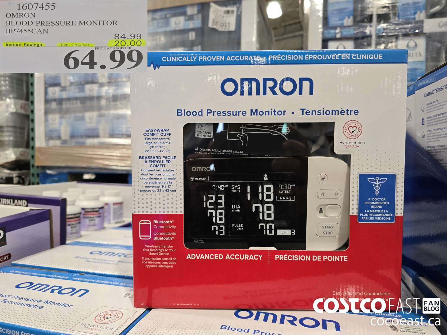 1607455 OMRON BLOOD PRESSURE MONITOR BP7455CAN ($20.00 INSTANT SAVINGS EXPIRES ON 2025-02-23) $64.99