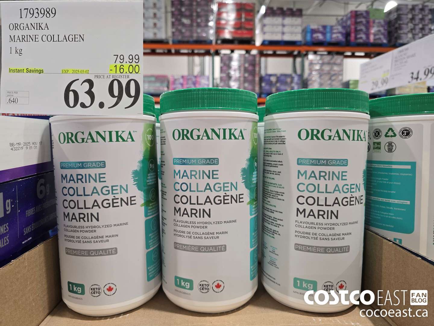 1793989 ORGANIKA MARINE COLLAGEN 1kg ($16.00 INSTANT SAVINGS EXPIRES ON 2025-03-02) $63.99