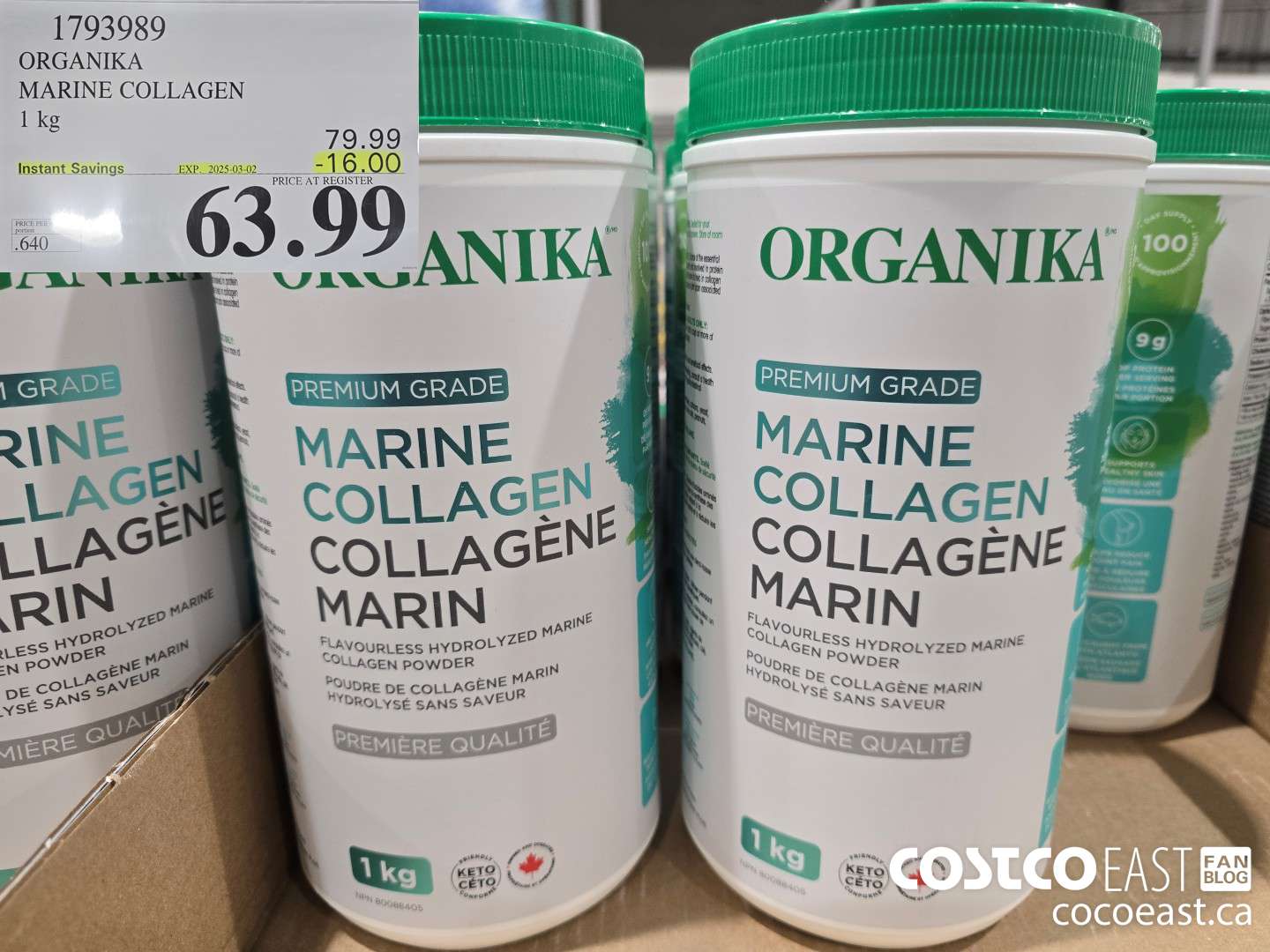 1793989 ORGANIKA MARINE COLLAGEN 1kg ($16.00 INSTANT SAVINGS EXPIRES ON 2025-03-02) $63.99