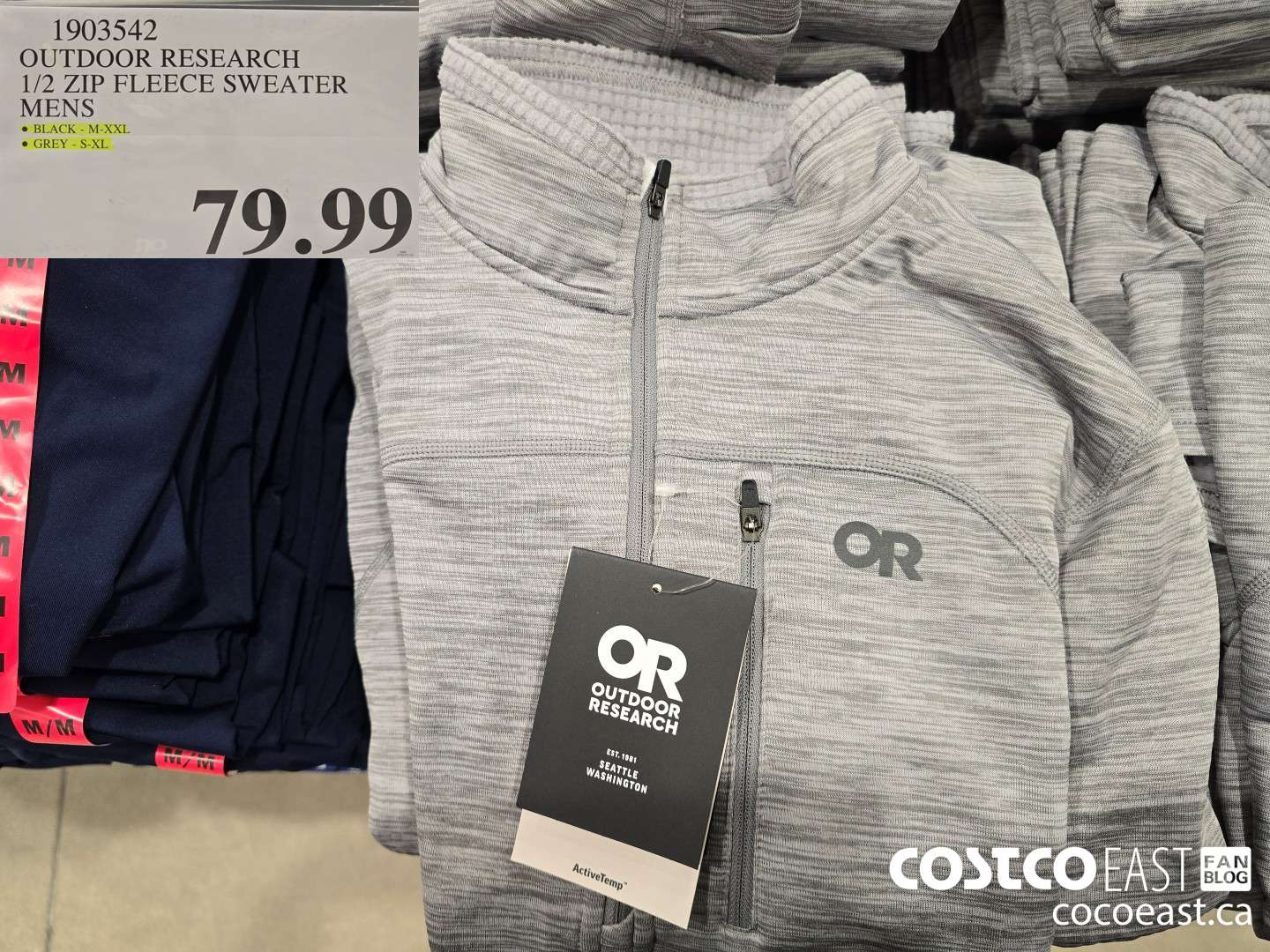 1903542 OUTDOOR RESEARCH 1/2 ZIP FLEECE SWEATER MENS $79.99