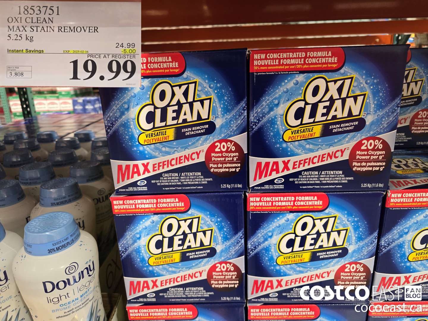 1853751 OXI CLEAN MAX STAIN REMOVER 5.25 kg ($5.00 INSTANT SAVINGS EXPIRES ON 2025-02-16) $19.99