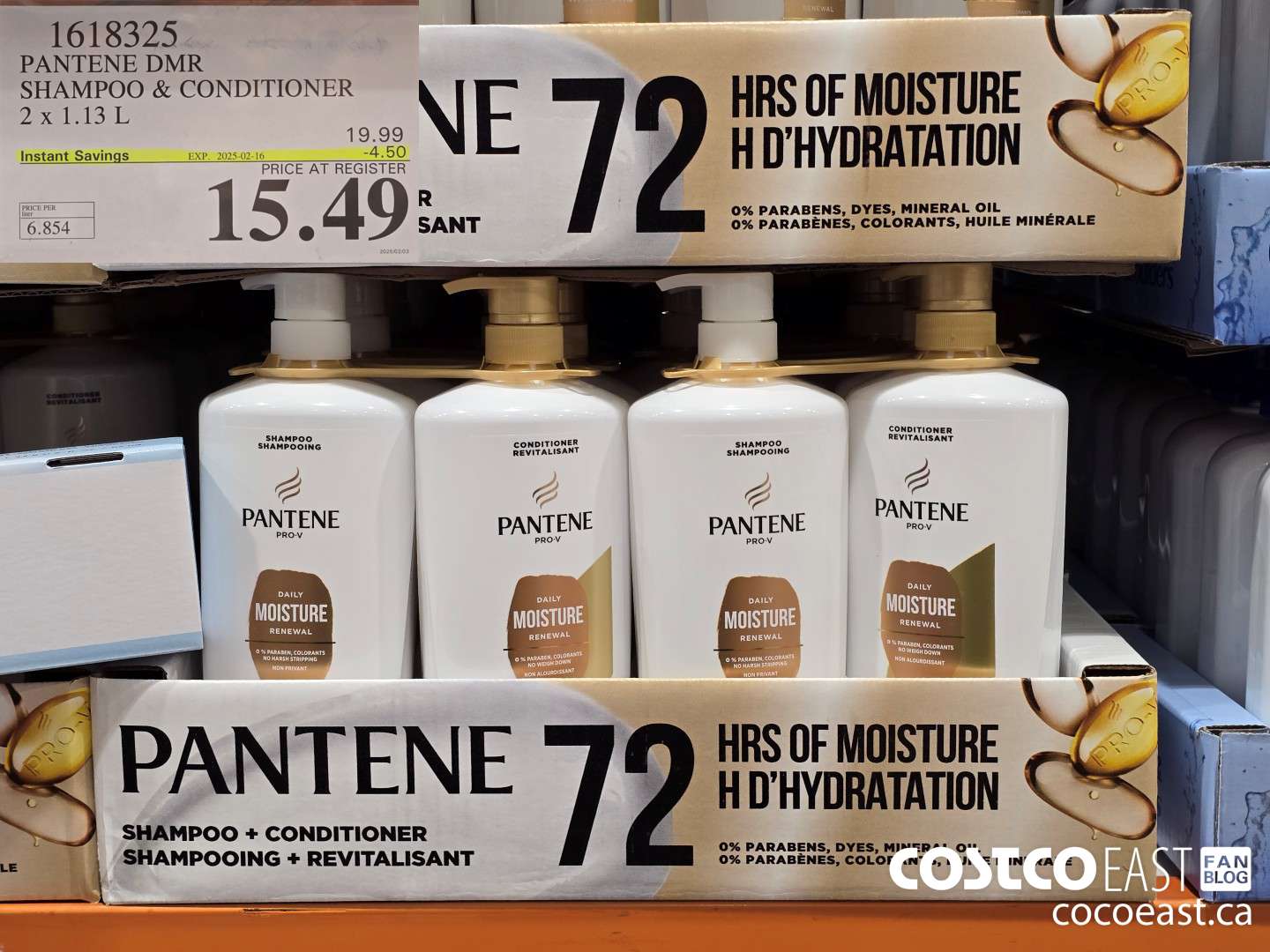 1618325 PANTENE DMR SHAMPOO & CONDITIONER 2 x 1.13L ($4.50 INSTANT SAVINGS EXPIRES ON 2025-02-16) $15.49