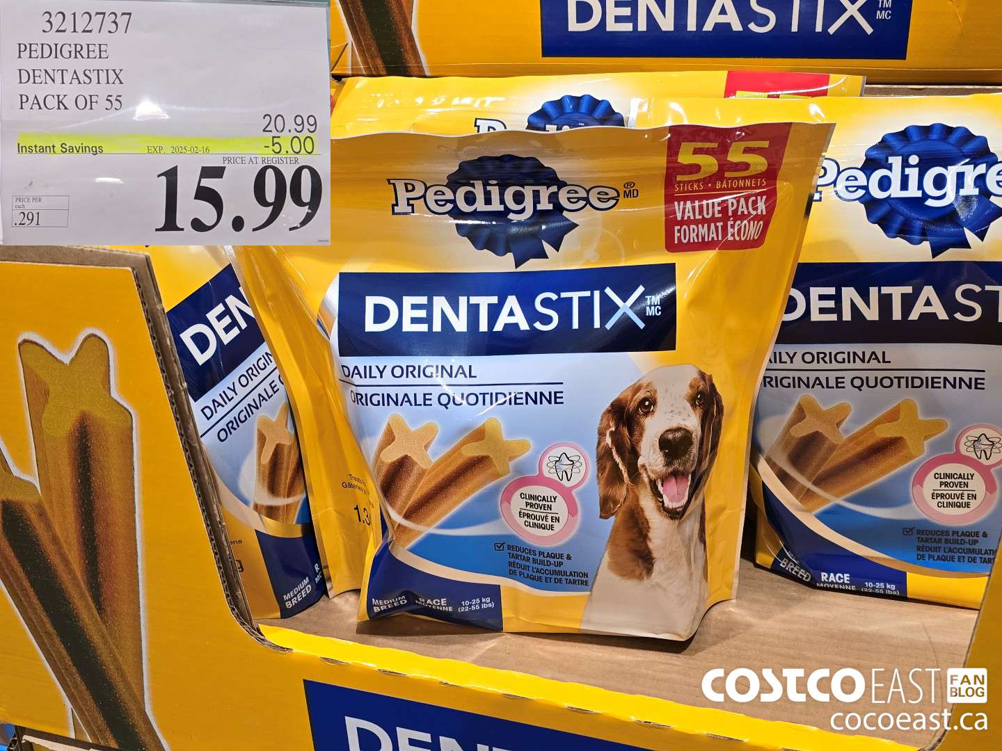 3212737 PEDIGREE DENTASTIX PACK OF 55 ($5.00 INSTANT SAVINGS EXPIRES ON 2025-02-16) $15.99