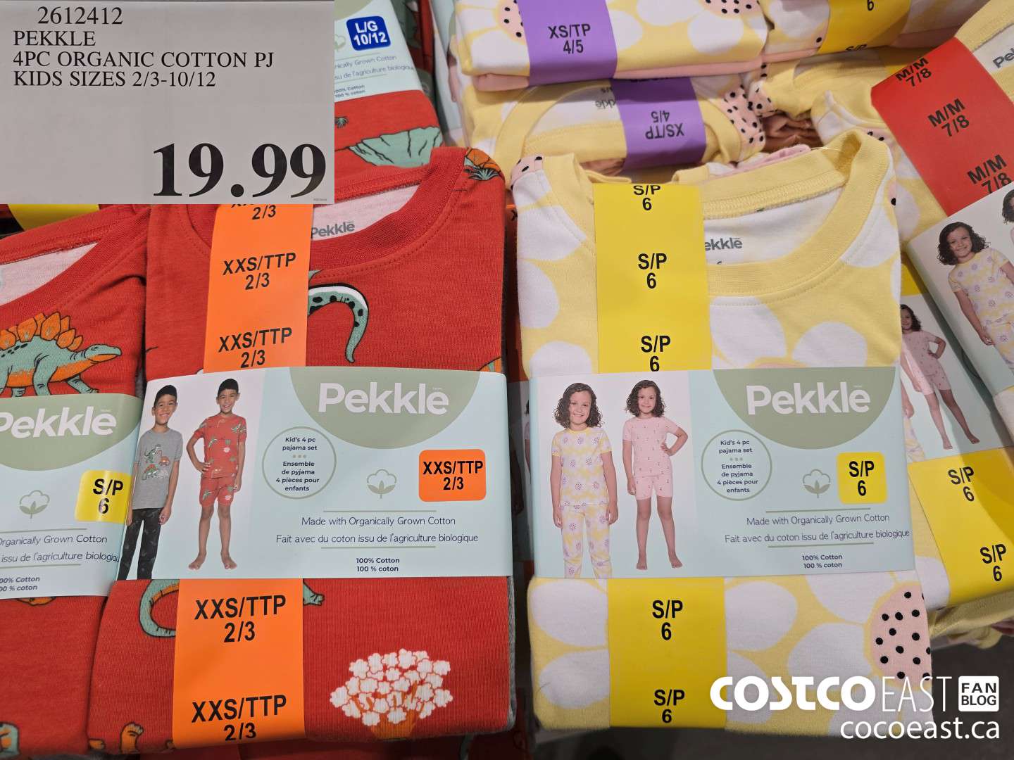 2612412 PEKKLE 4PC ORGANIC COTTON PJ GIRLS SIZES 2/3-10/12 $19.99