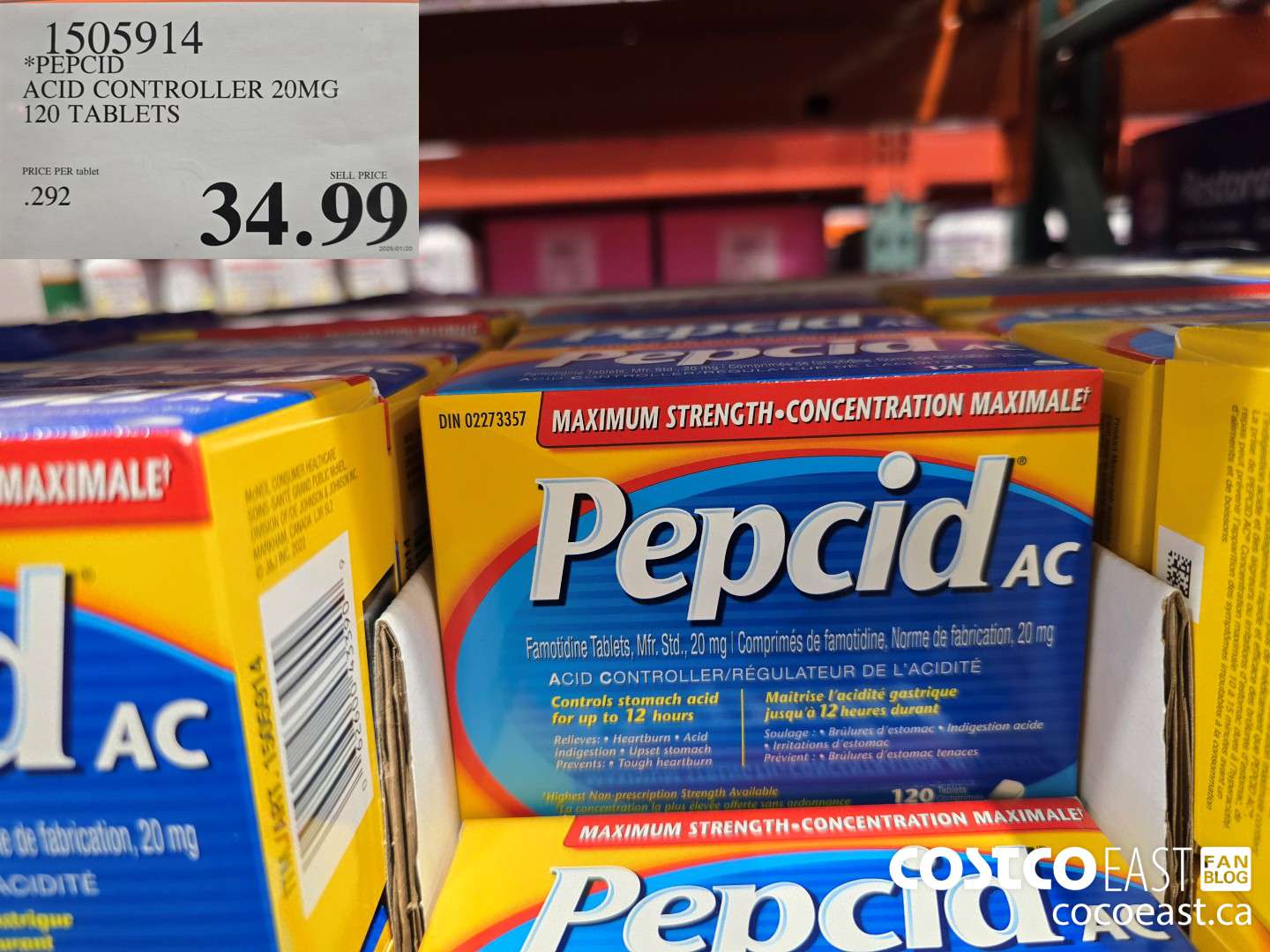 1505914 PEPCID ACID CONTROLLER 20MG 120 TABLETS $34.99