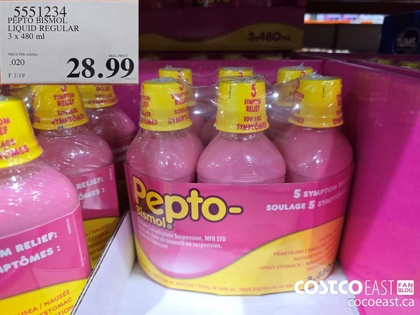 5551234 PEPTO BISMOL LIQUID REGULAR 3 x 480 ml $28.99