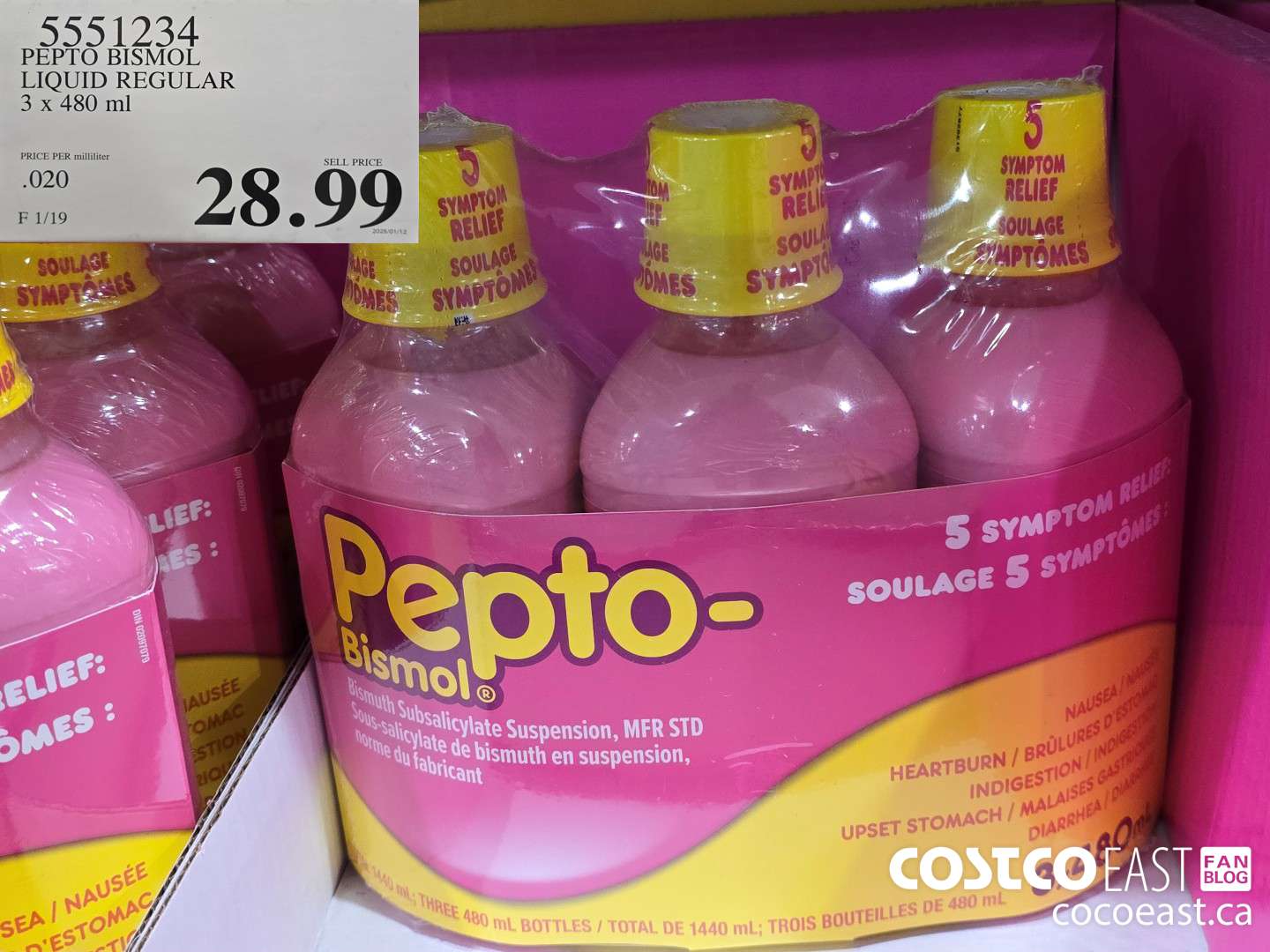 5551234 PEPTO BISMOL LIQUID REGULAR 3 x 480 ml $28.99