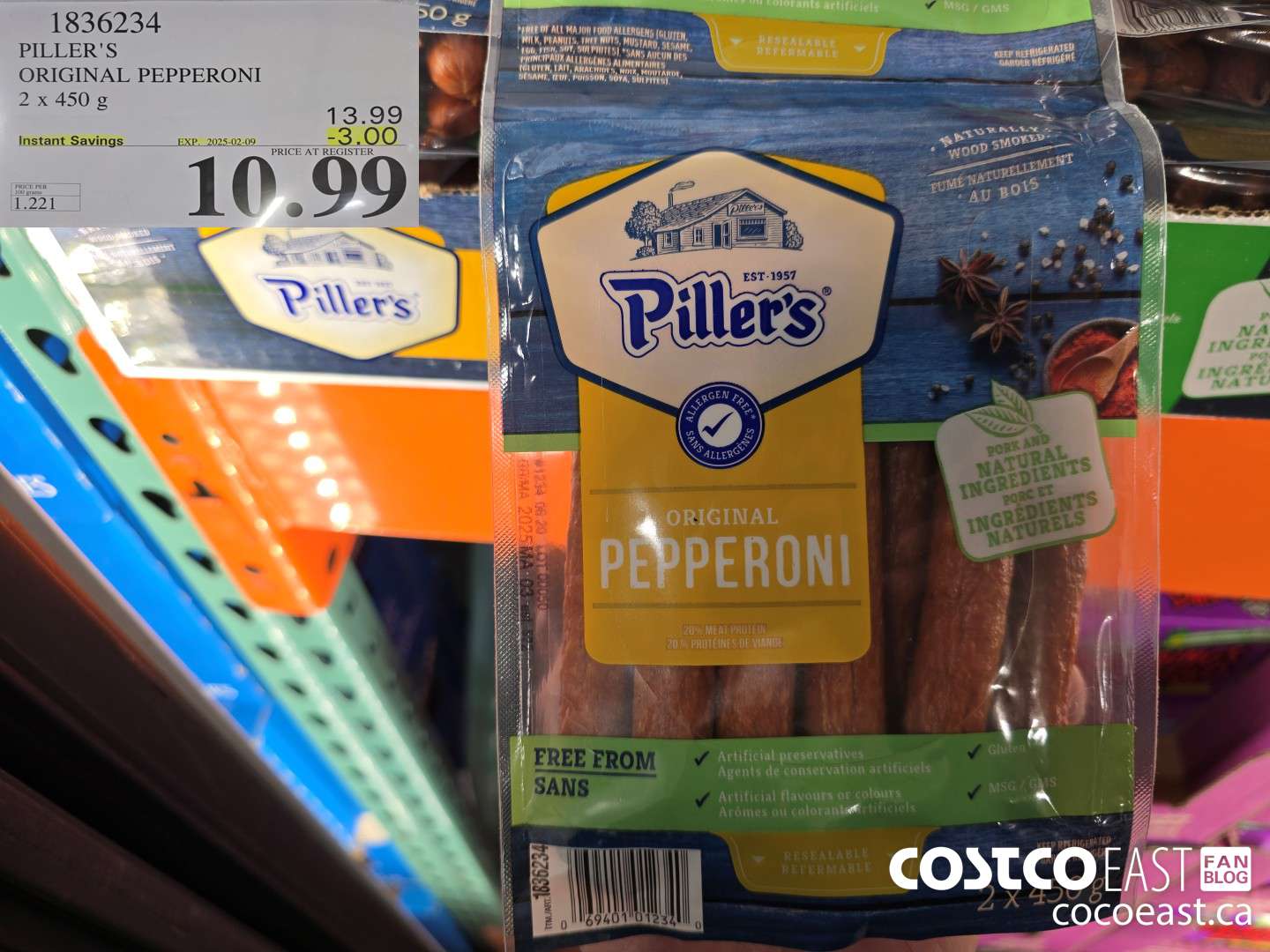 1836234 PILLER'S ORIGINAL PEPPERONI 2 x 450 g ($3.00 INSTANT SAVINGS EXPIRES ON 2025-02-09) $10.99