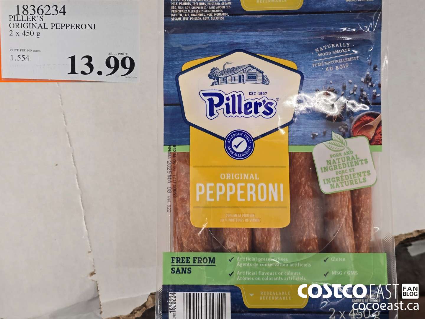 1836234 PILLER'S ORIGINAL PEPPERONI 2 x 450 g $13.99