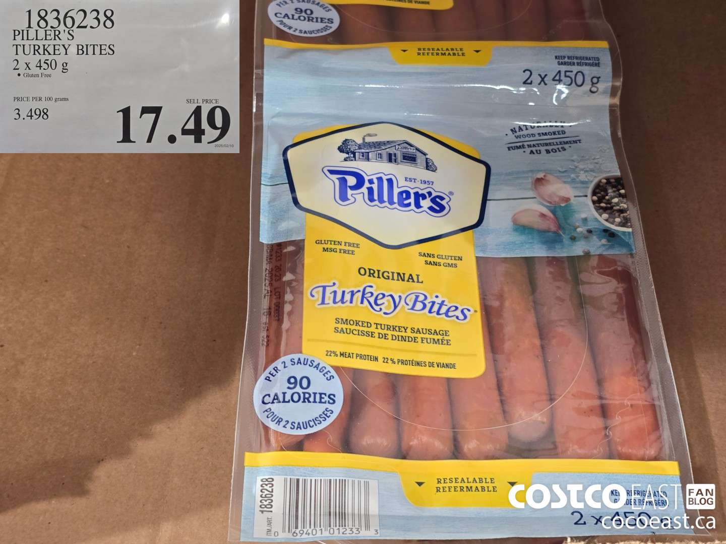 1836238 PILLER'S TURKEY BITES 2 X 450 G $17.49