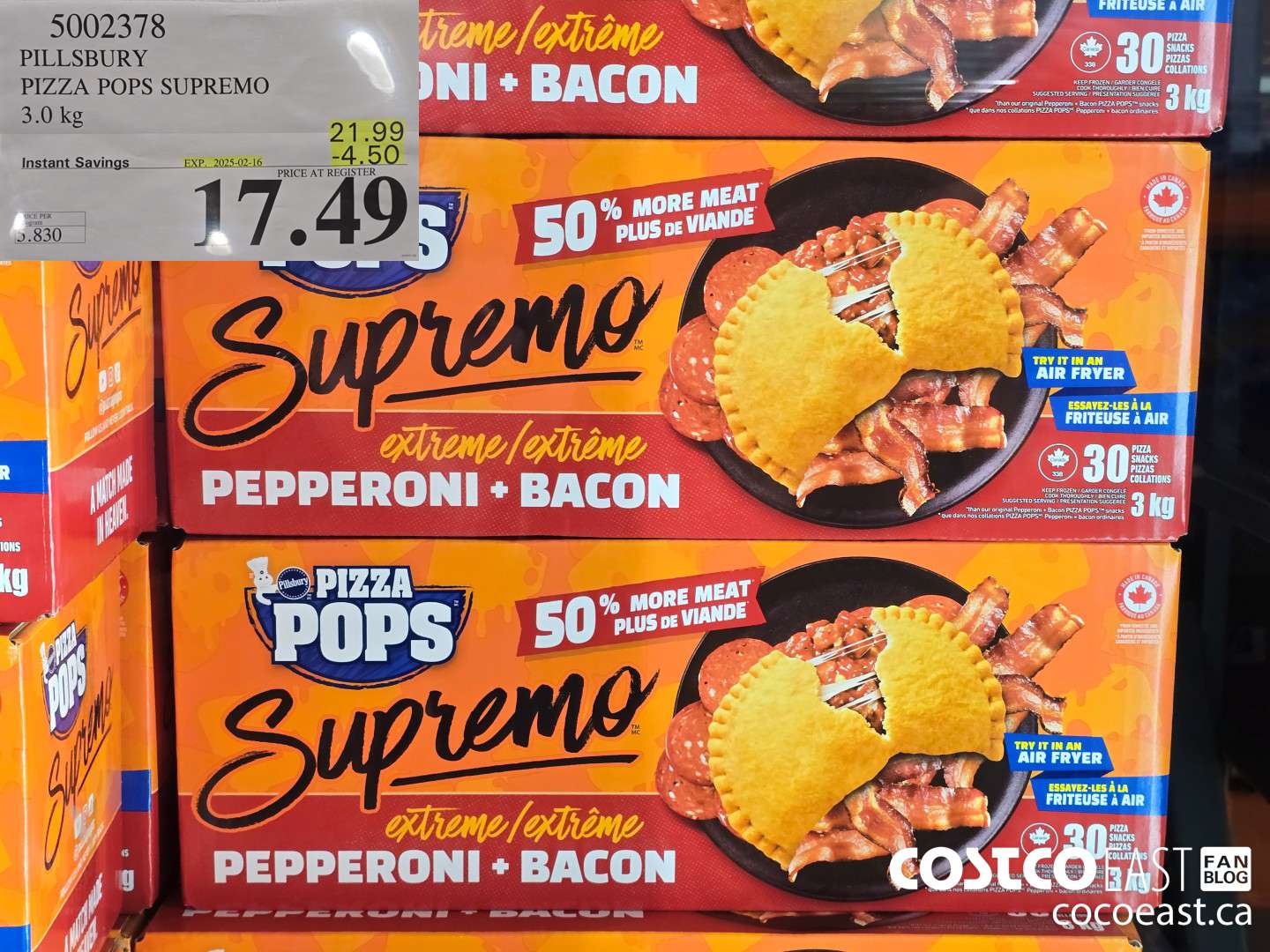 5002378 PILLSBURY PIZZA POPS SUPREMO 3.0 KG ($4.50 INSTANT SAVINGS EXPIRES ON 2025-02-16) $17.49