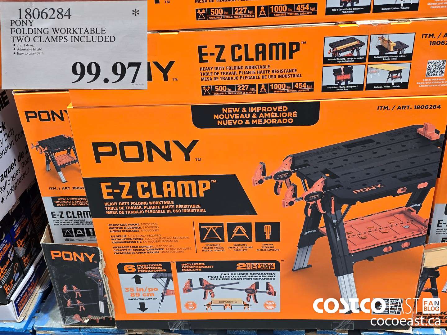 1806284 PONY FOLDING WORKTABLE TWO CLAMPS INCLUDED $99.97