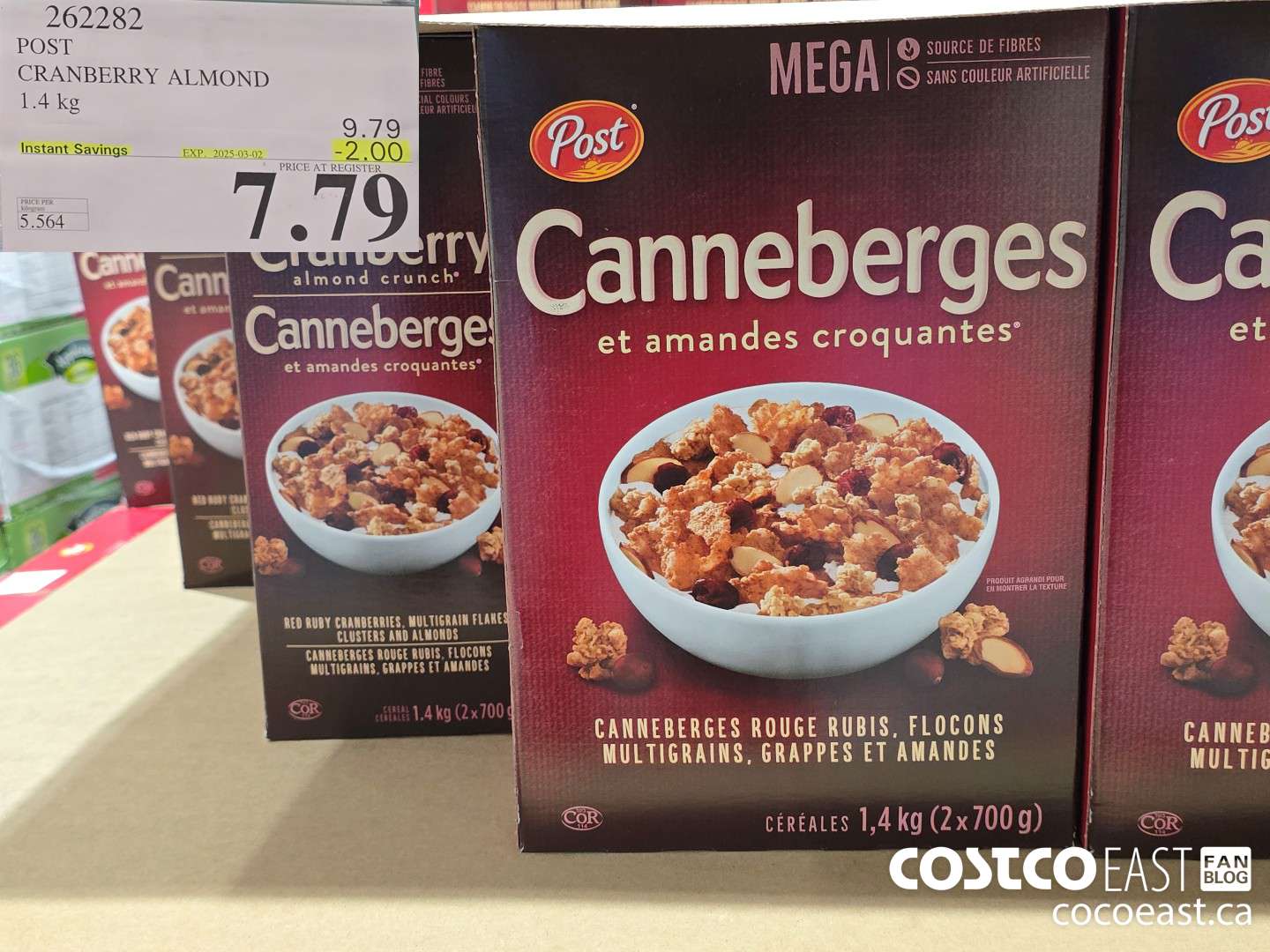 262282 POST CRANBERRY ALMOND 1.4 KG ($2.00 INSTANT SAVINGS EXPIRES ON 2025-03-02) $7.79