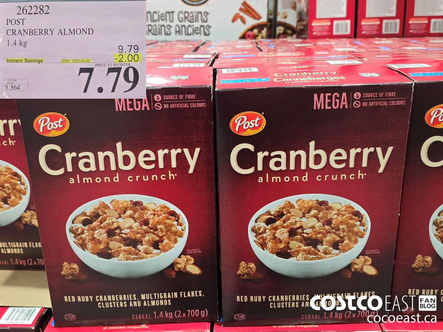 262282 POST CRANBERRY ALMOND 1.4 KG ($2.00 INSTANT SAVINGS EXPIRES ON 2025-03-02) $7.79