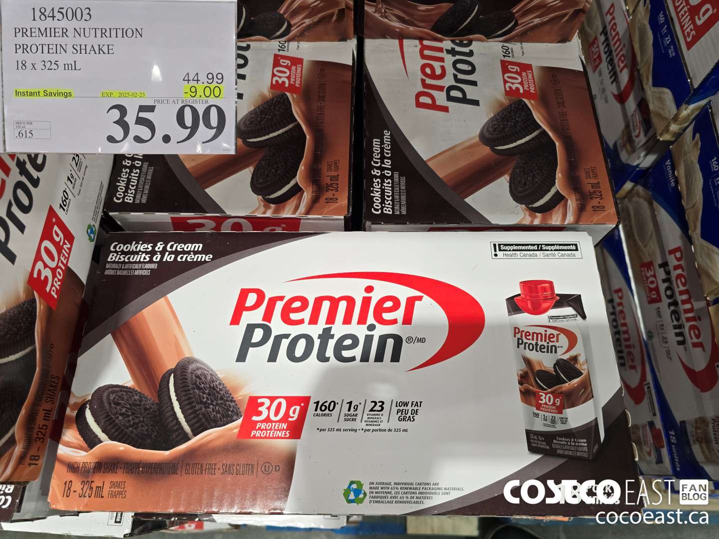 1845003 PREMIER NUTRITION PROTEIN SHAKE 18 x 325 mL ($9.00 INSTANT SAVINGS EXPIRES ON 2025-02-23) $35.99