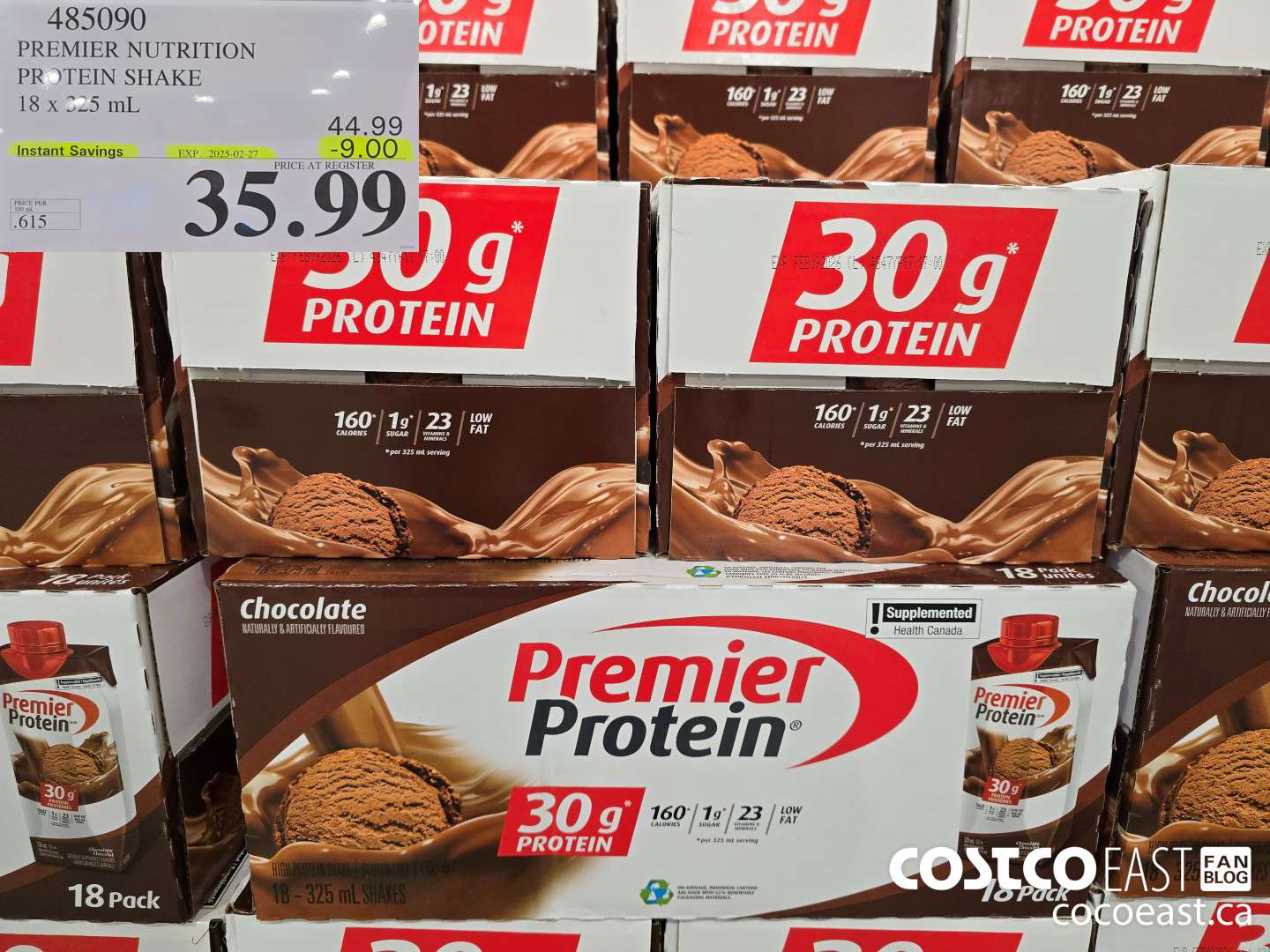 485090 PREMIER NUTRITION PROTEIN SHAKE 18 x 325 mL ($9.00 INSTANT SAVINGS EXPIRES ON 2025-02-27) $35.99