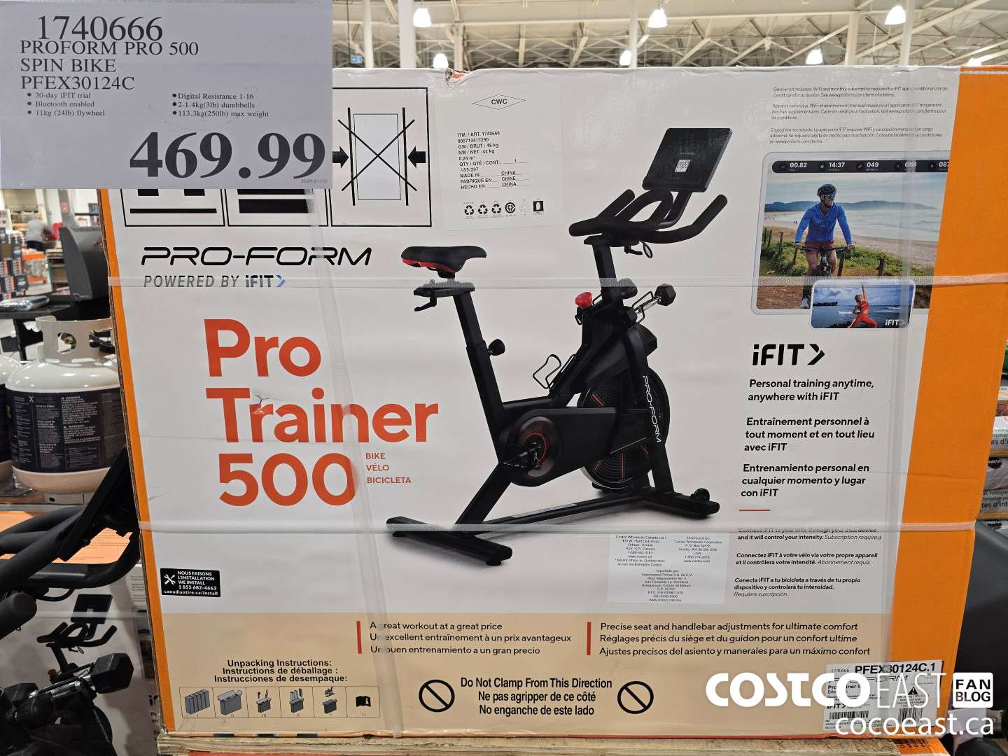 1740666 PROFORM PRO 500 SPINNER BIKE PFEX30124C $469.99