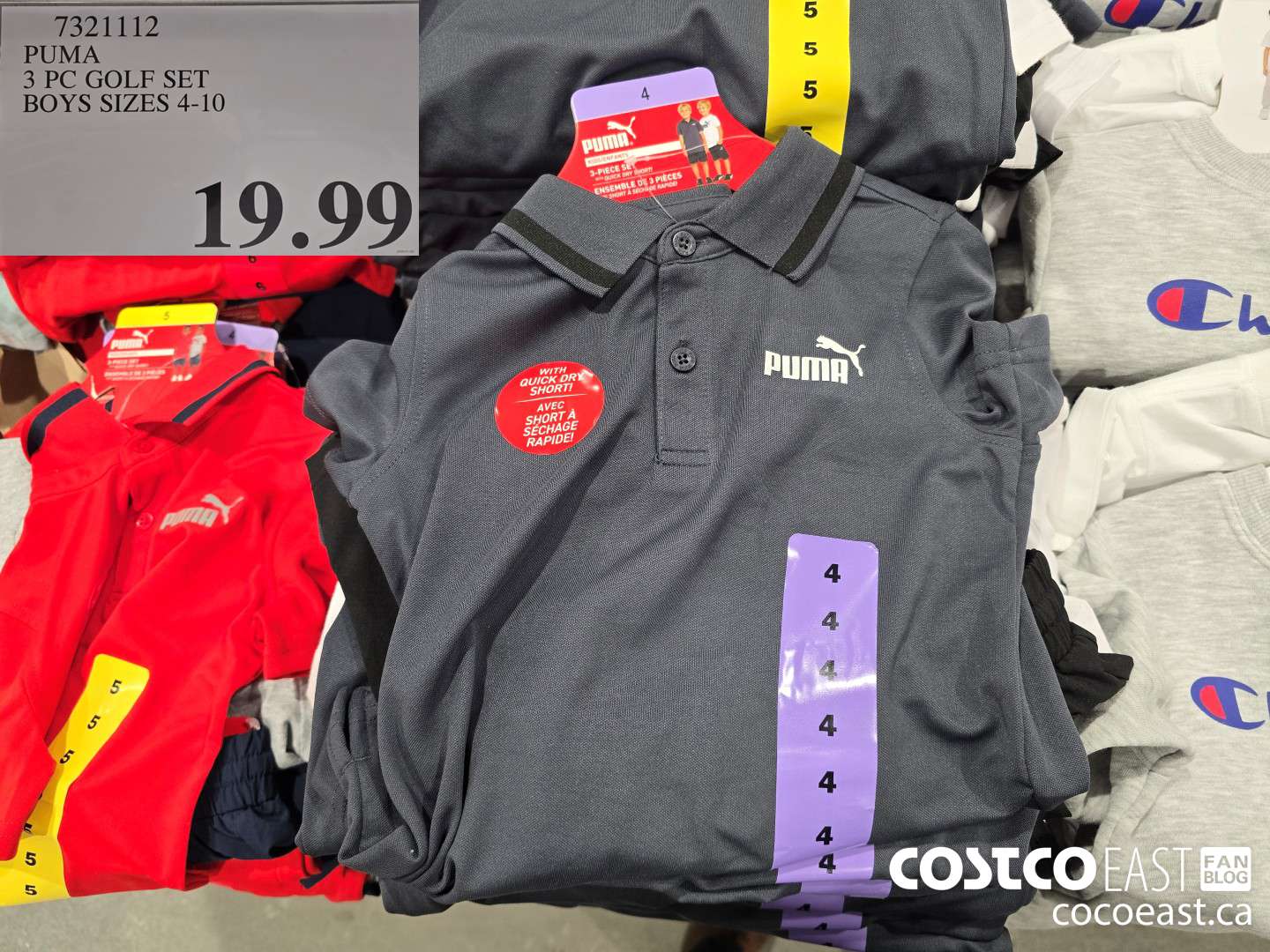 7321112 PUMA 3 PC GOLF SET BOYS SIZES 4-10 $19.99