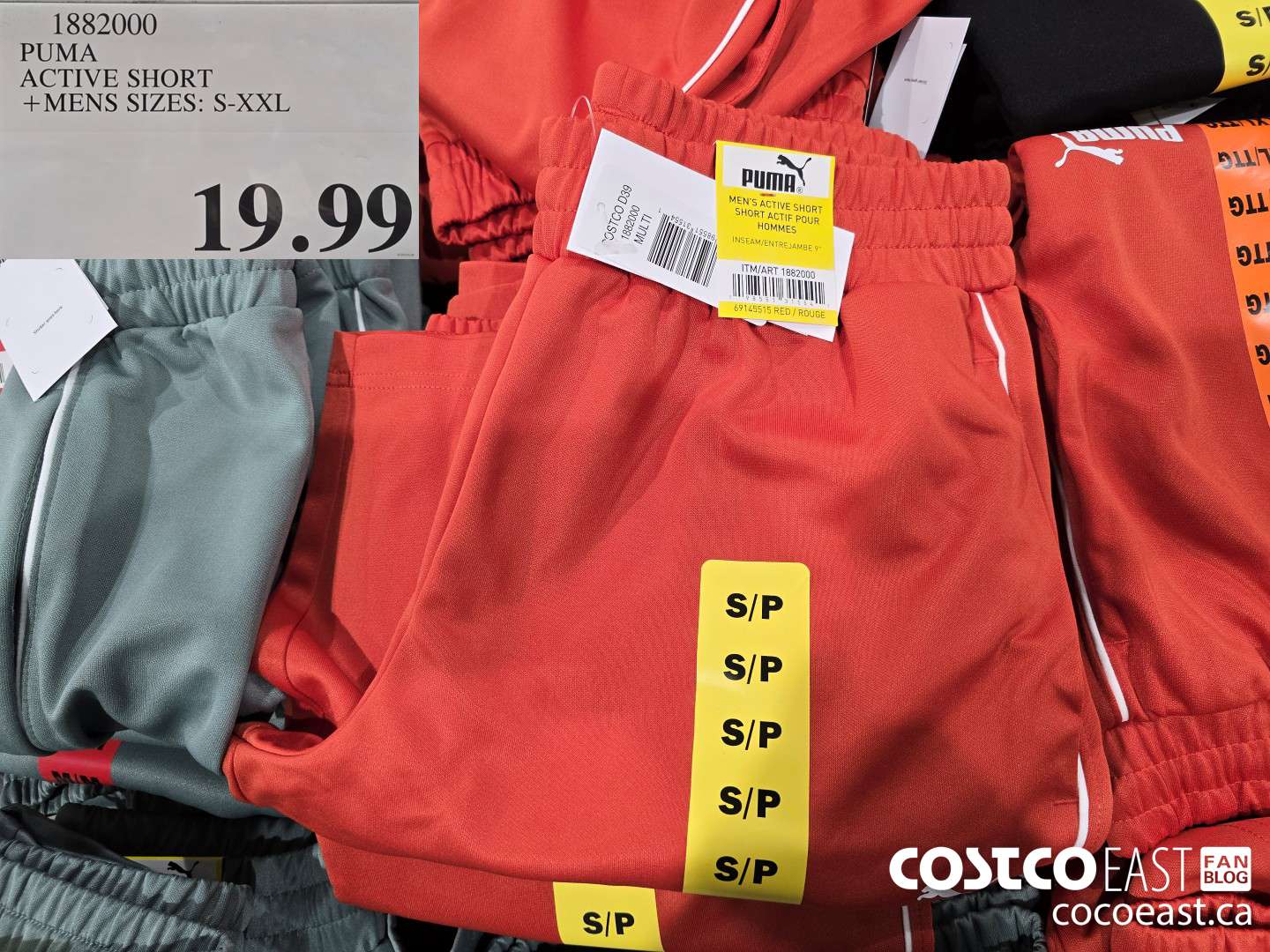 1882000 PUMA ACTIVE SHORT +MENS SIZES: S-XXL $19.99