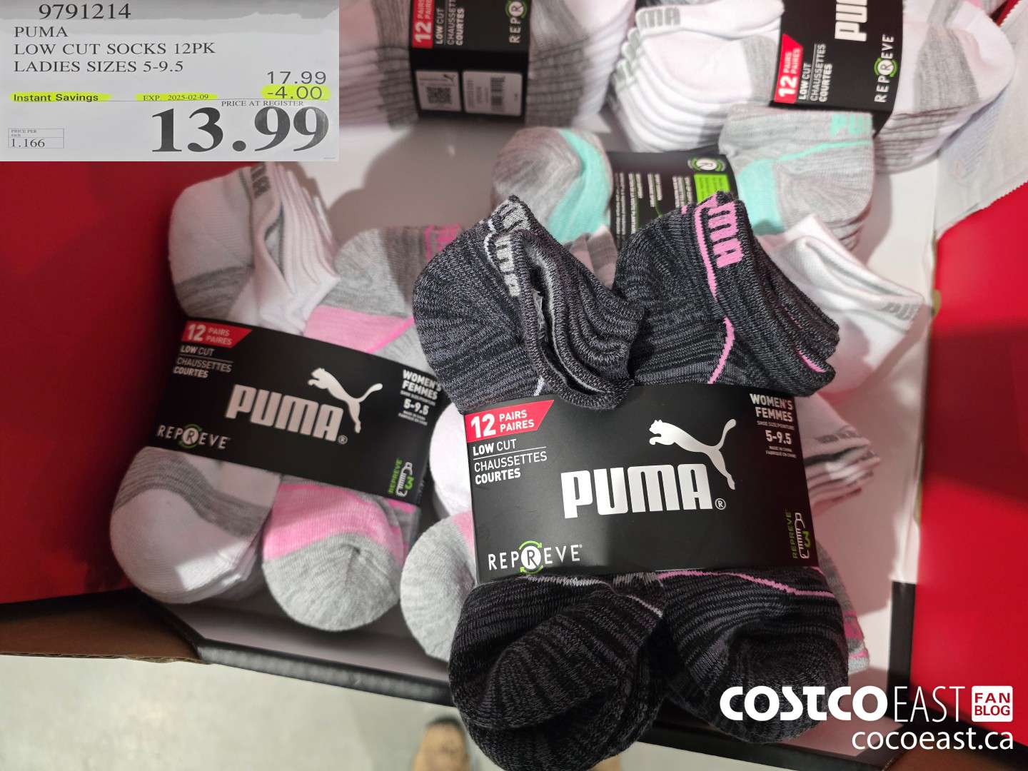 9791214 PUMA LOW CUT SOCKS 1i2PK LADIES SIZES 5-9.5 ($4.00 INSTANT SAVINGS EXPIRES ON 2025-02-09) $13.99