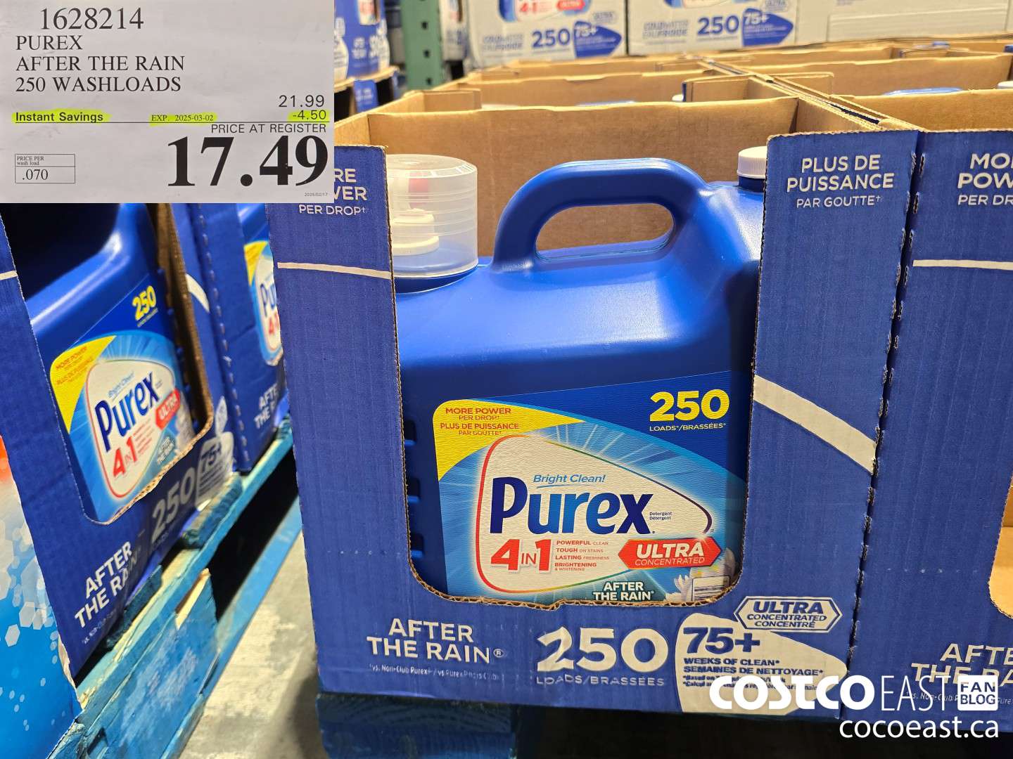 1628214 PUREX AFTER THE RAIN 250 washloads ($4.50 INSTANT SAVINGS EXPIRES ON 2025-03-02) $17.49