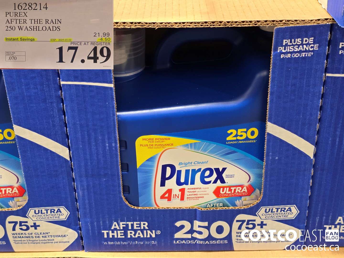 1628214 PUREX AFTER THE RAIN 250 washloads ($4.50 INSTANT SAVINGS EXPIRES ON 2025-03-02) $17.49
