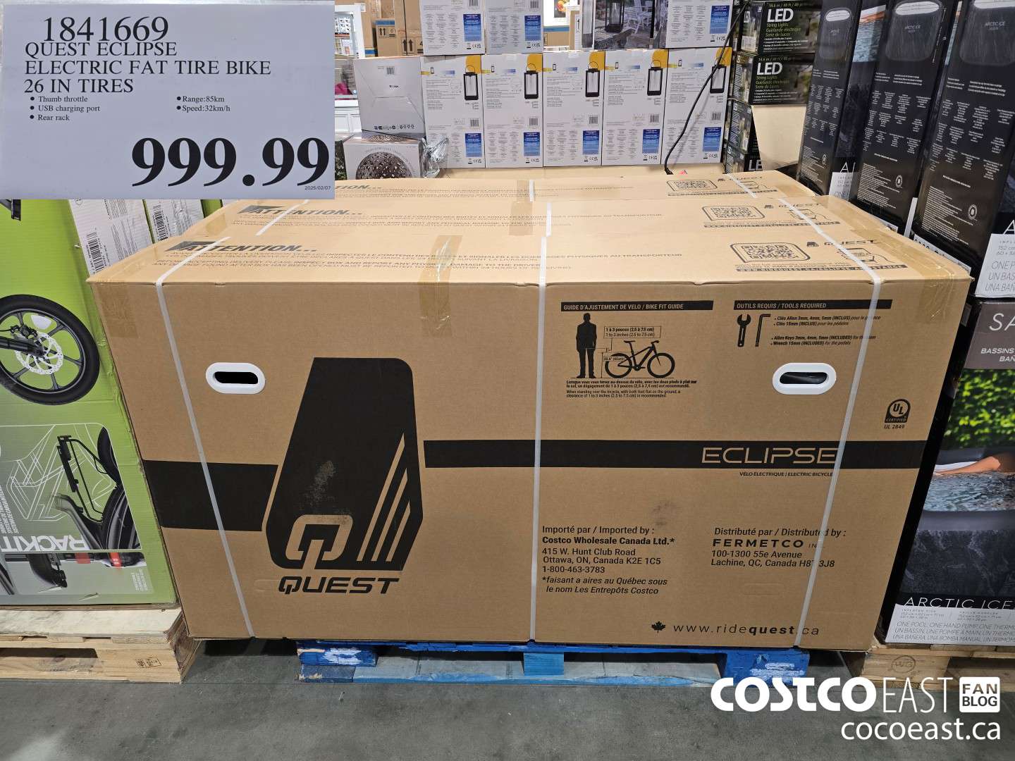 1841669 QUEST ECLIPSE ELECTRIC FAT TIRE BIKE 26 IN TIRES $999.99